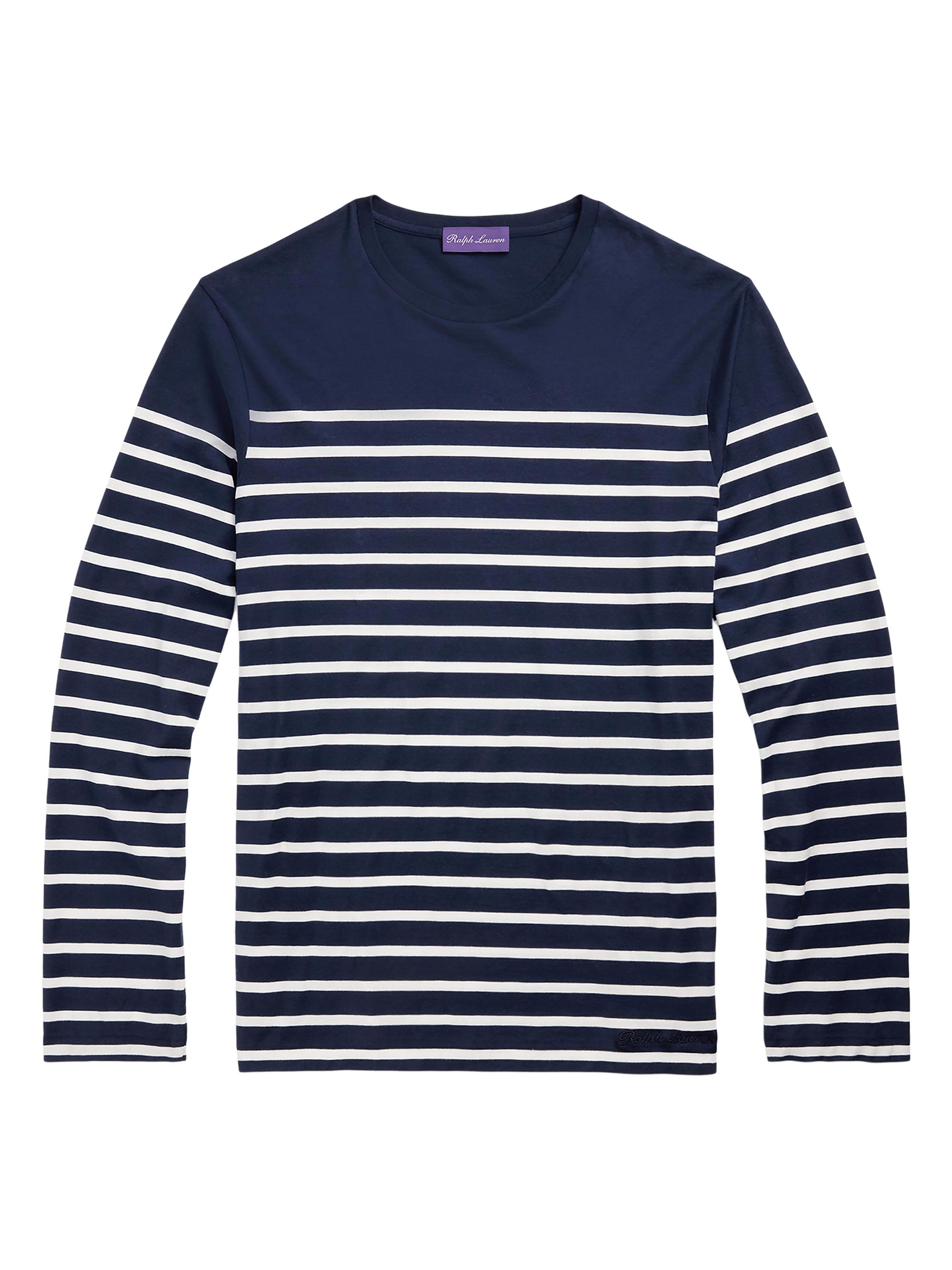 Ralph Lauren Purple Label Striped Lisle Long-Sleeve T-Shirt | Saks