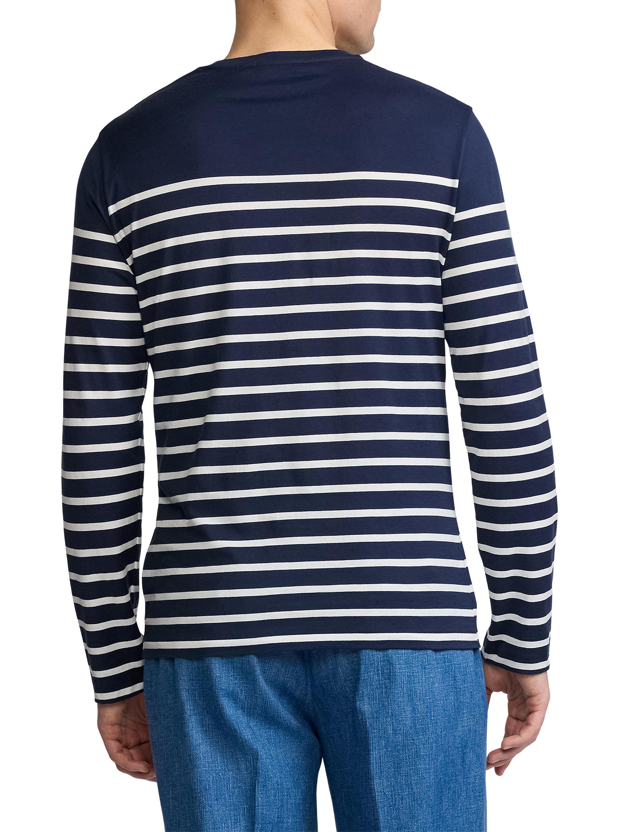 Ralph Lauren Purple Label Striped Lisle Long-Sleeve T-Shirt | Saks