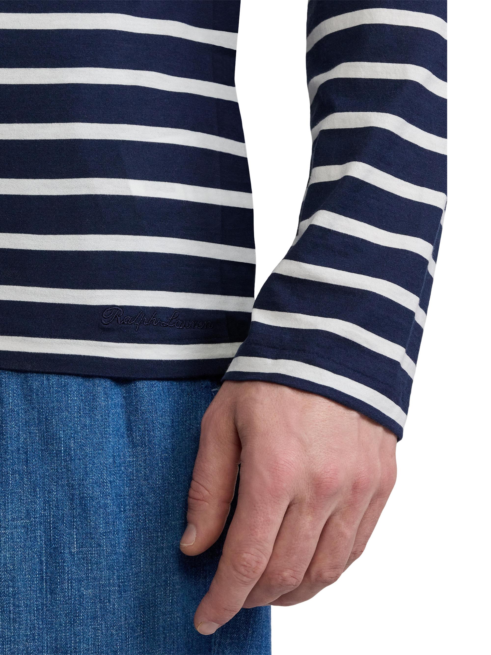 Ralph Lauren Purple Label Striped Lisle Long-Sleeve T-Shirt | Saks
