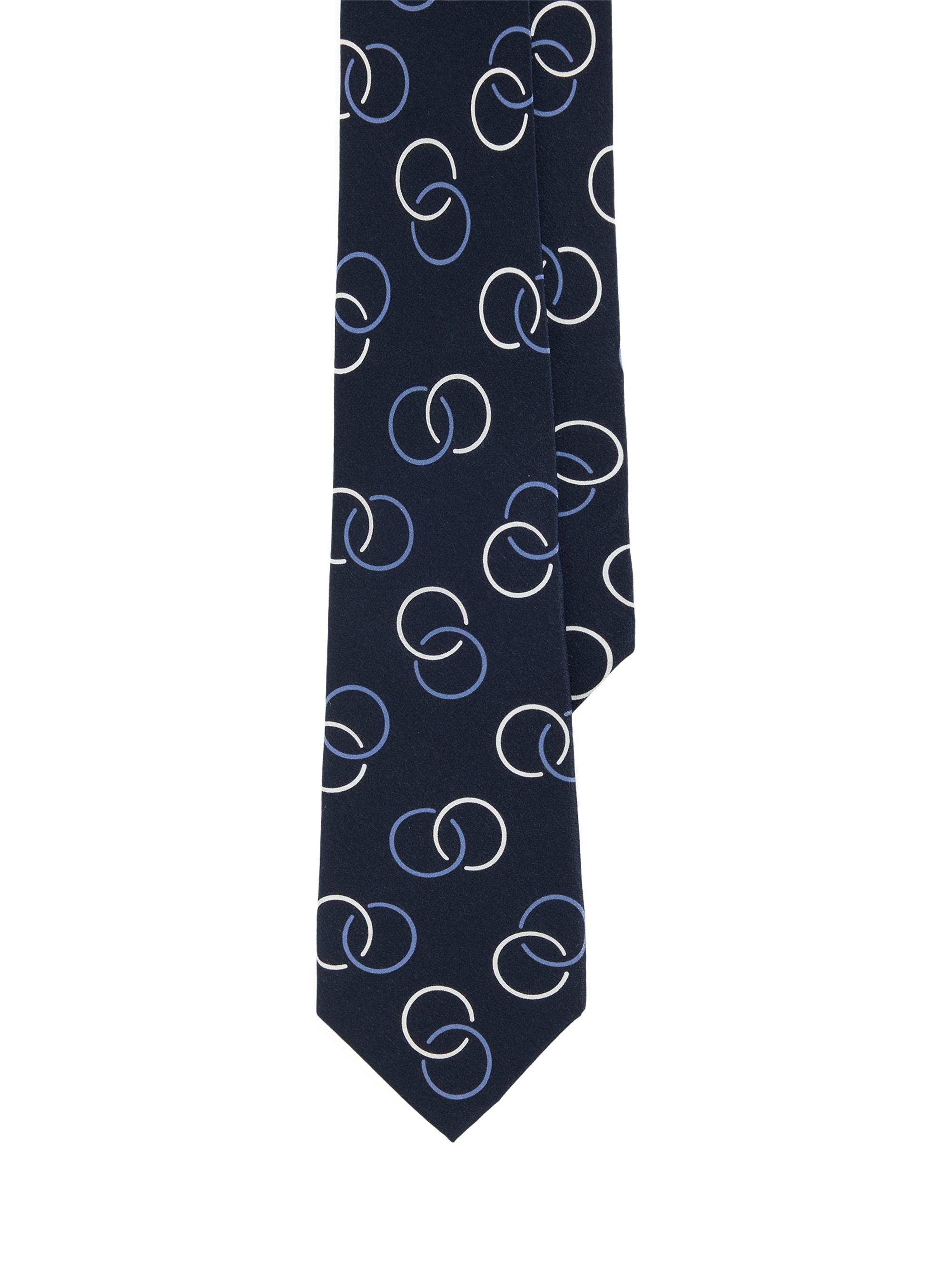 Ralph Lauren Purple Label Men's Linked-Circles Silk Crepe Tie - Navy