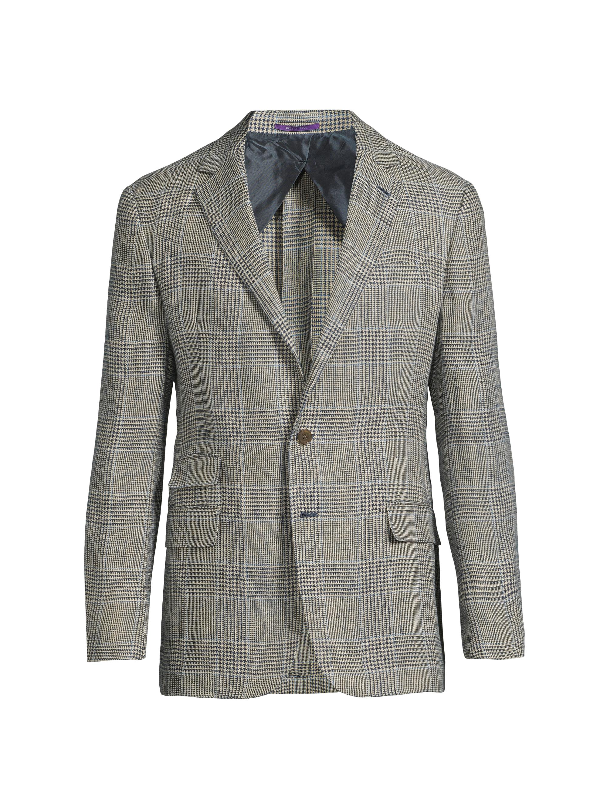 Ralph Lauren Purple Label Kent Hand-Tailored Plaid Linen Jacket