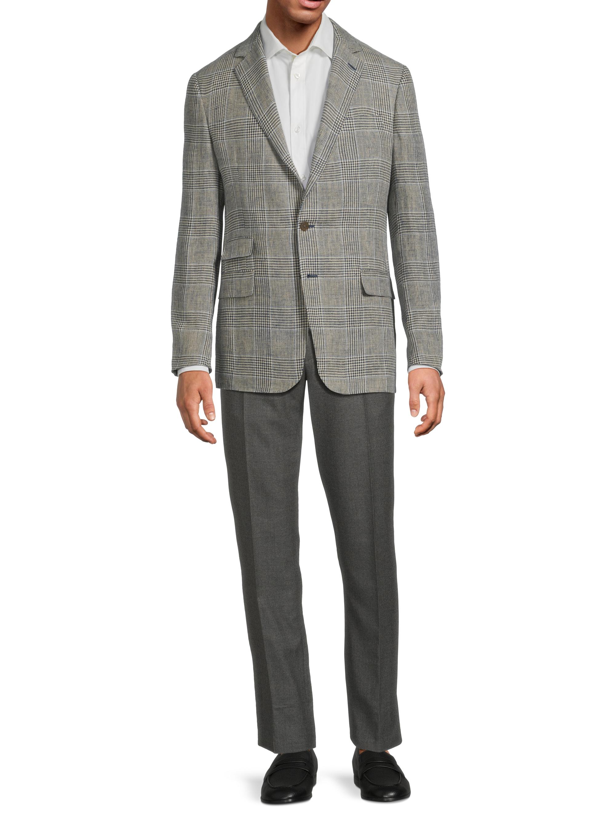 Ralph Lauren Purple Label Kent Hand-Tailored Plaid Linen Jacket