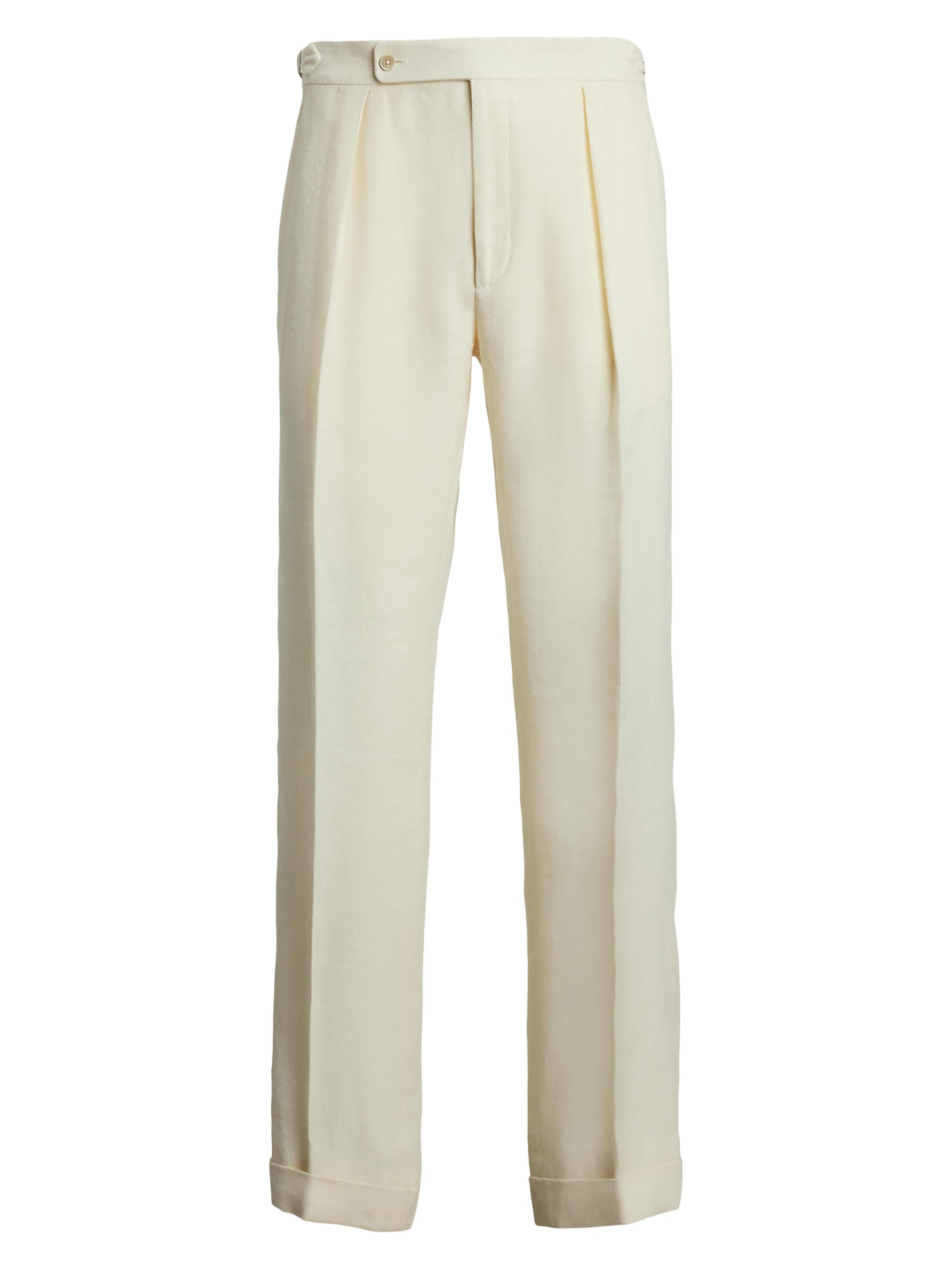 Ralph Lauren Purple Label Men's Gregory Handmade Panama-Weave Trousers - Classic Cream