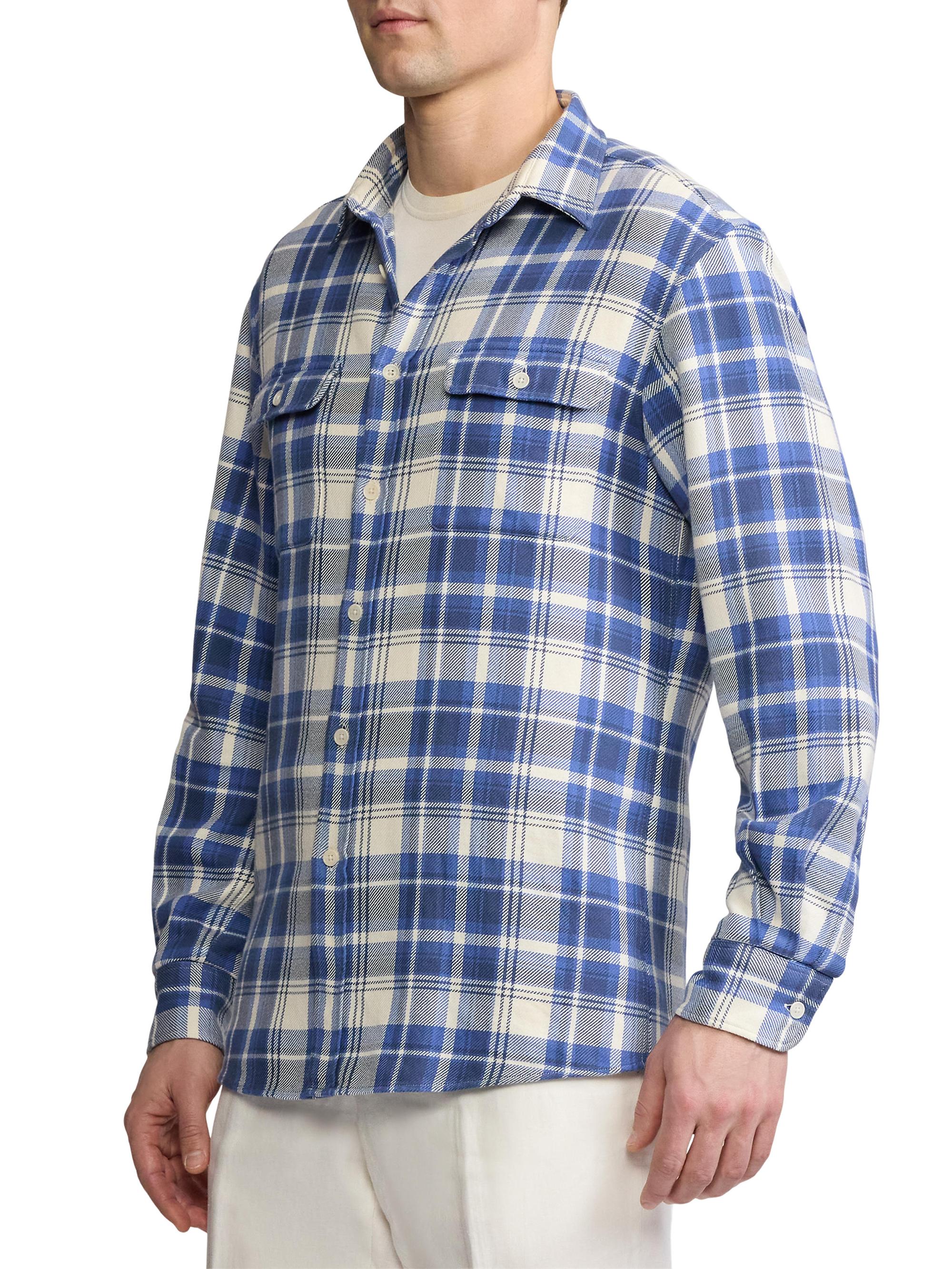 Ralph Lauren Purple Label Plaid Cotton Twill Shirt | Saks Fifth Avenue