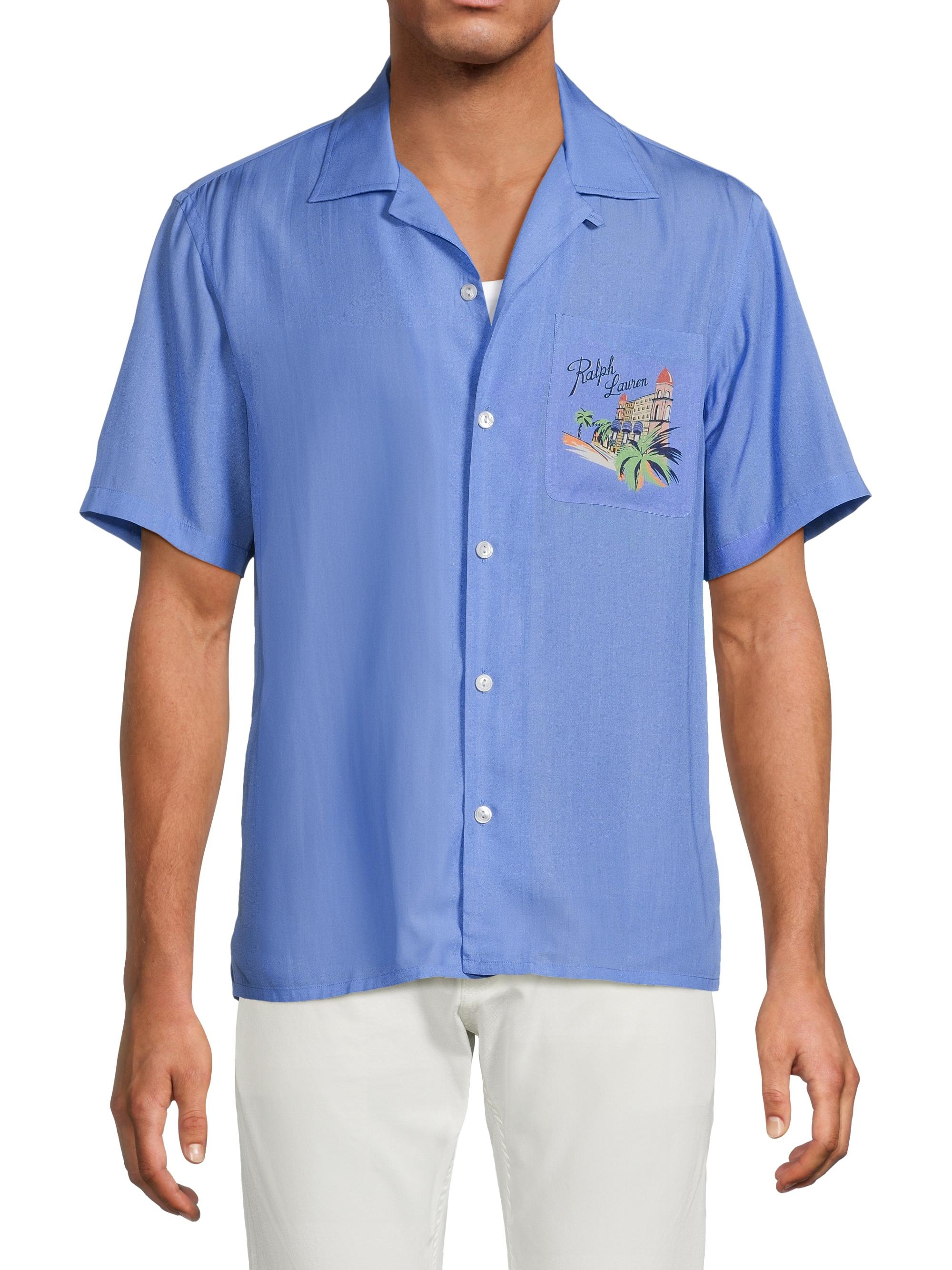 Ralph Lauren Purple Label Capri Print Camp Collar Short