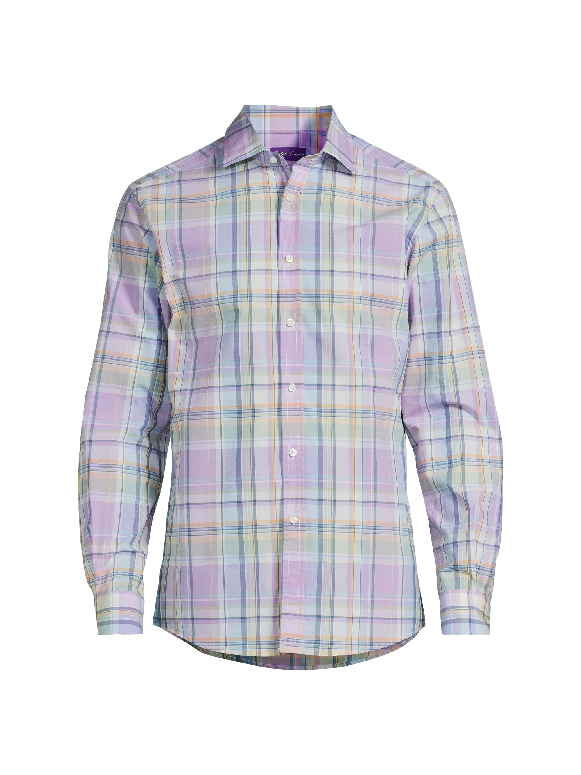 Ralph Lauren Purple Label Men's Plaid Cotton Shirt - Purple Multi