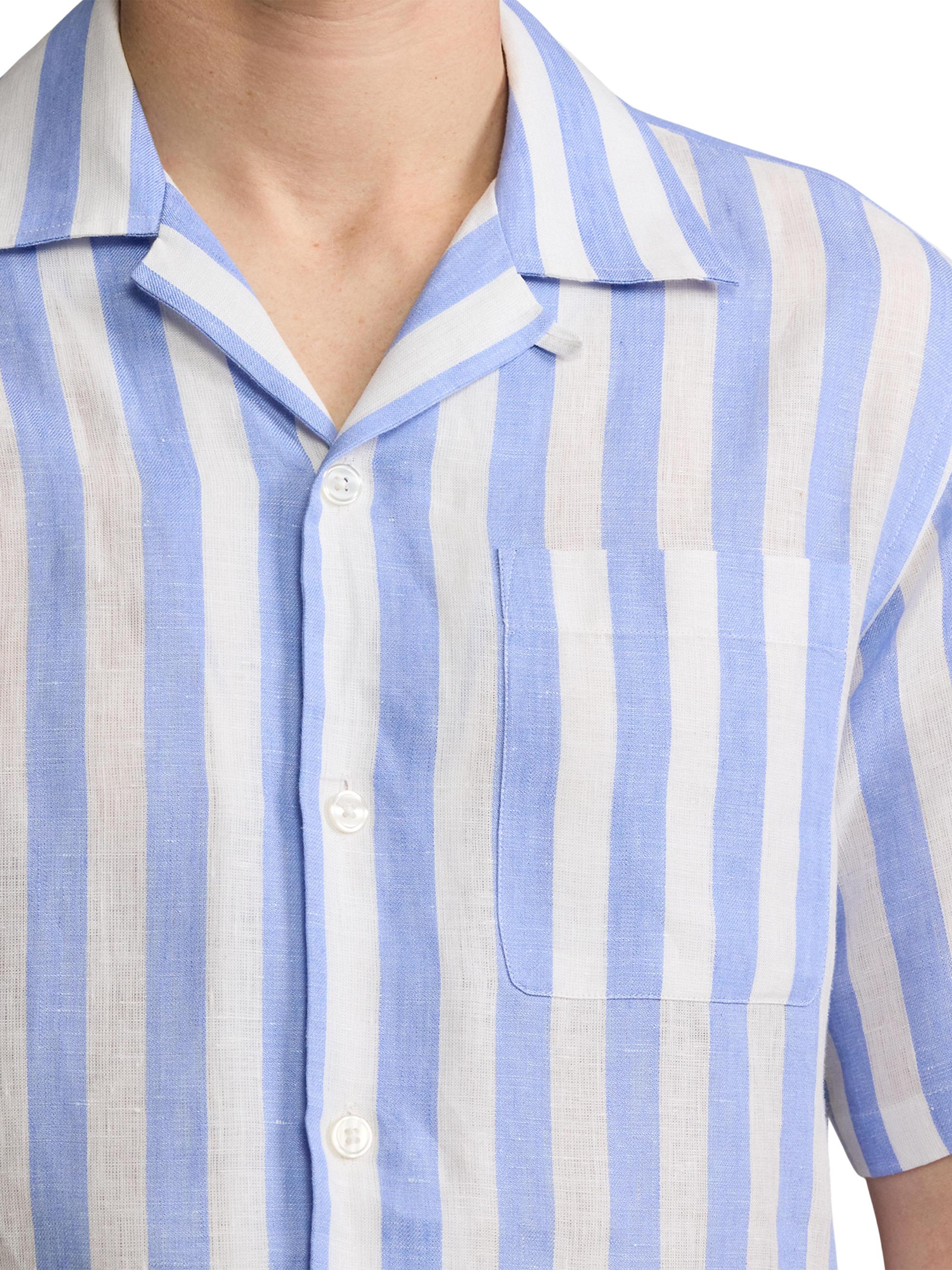 Ralph Lauren Purple Label Striped Linen Camp Shirt | Saks Fifth Avenue