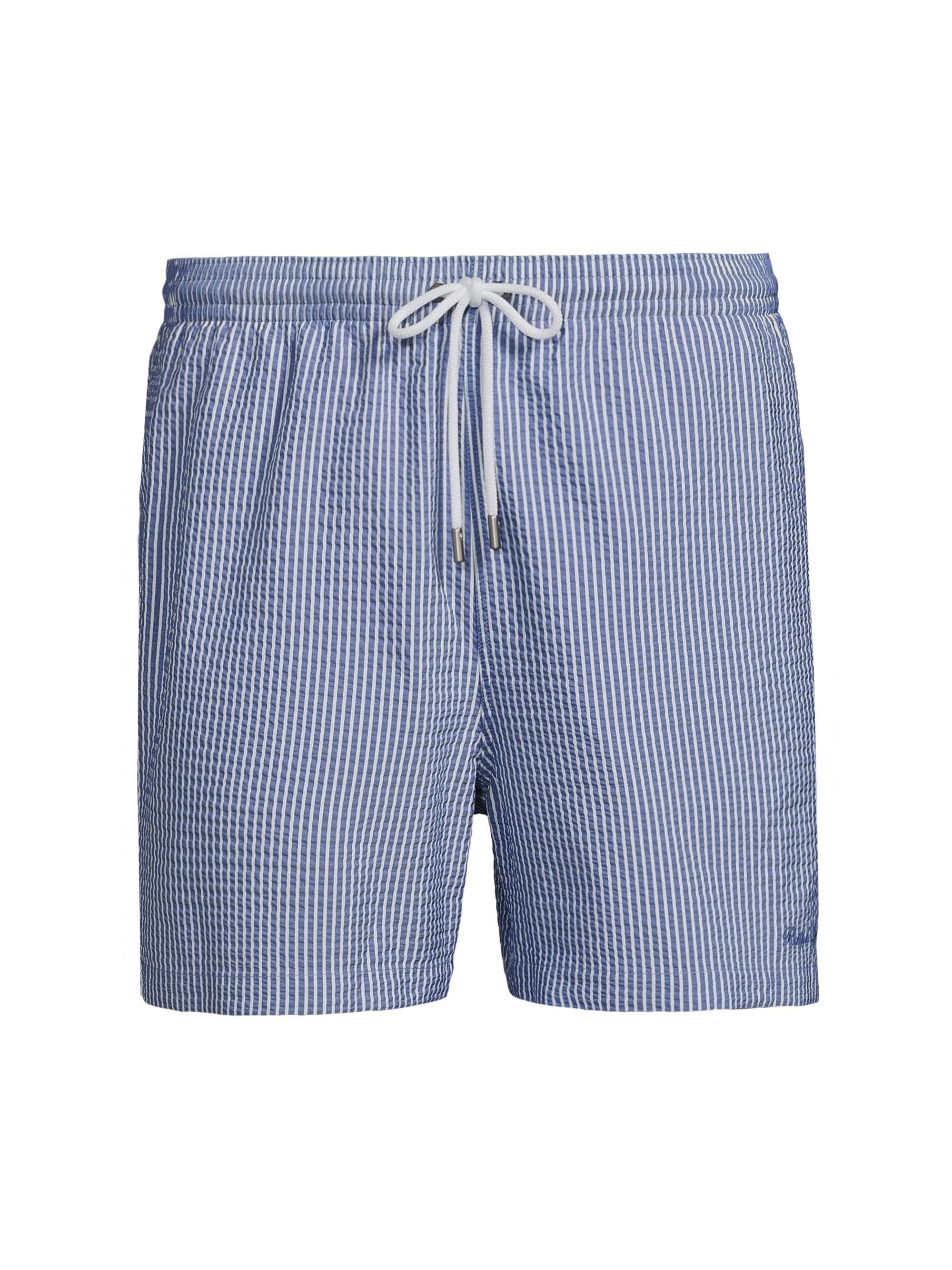 Ralph Lauren Purple Label Men's Amalfi 4.5''Swim Trunks - Blue Depths Deckwash White