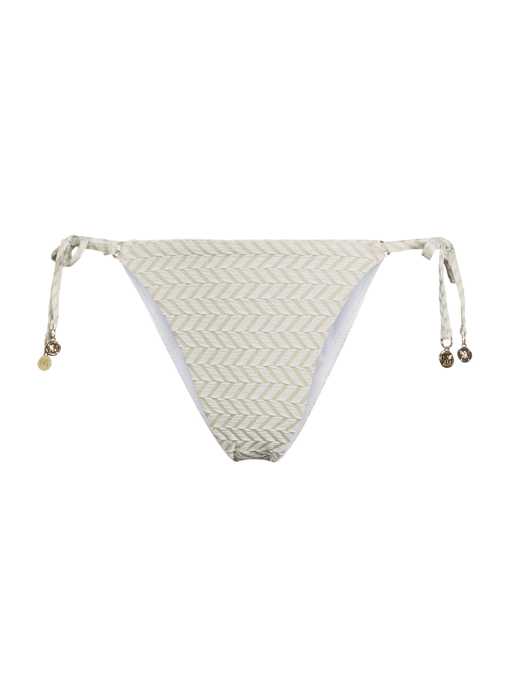 Milly Women's Herringbone Bikini Bottom - White Gold