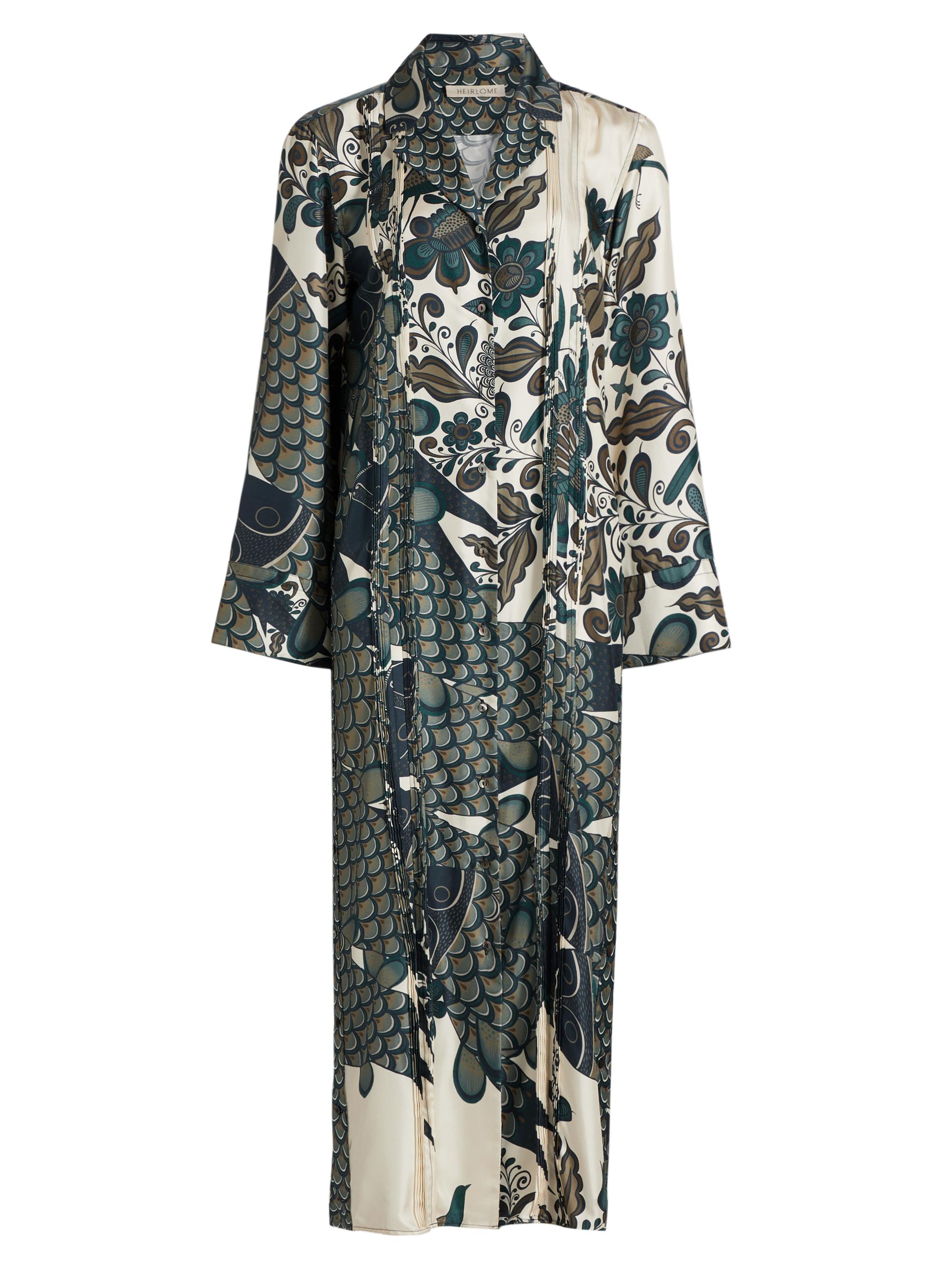 Heirlome Women's Ángel Santos Silk Twill Maxi Dress -  Blue Green