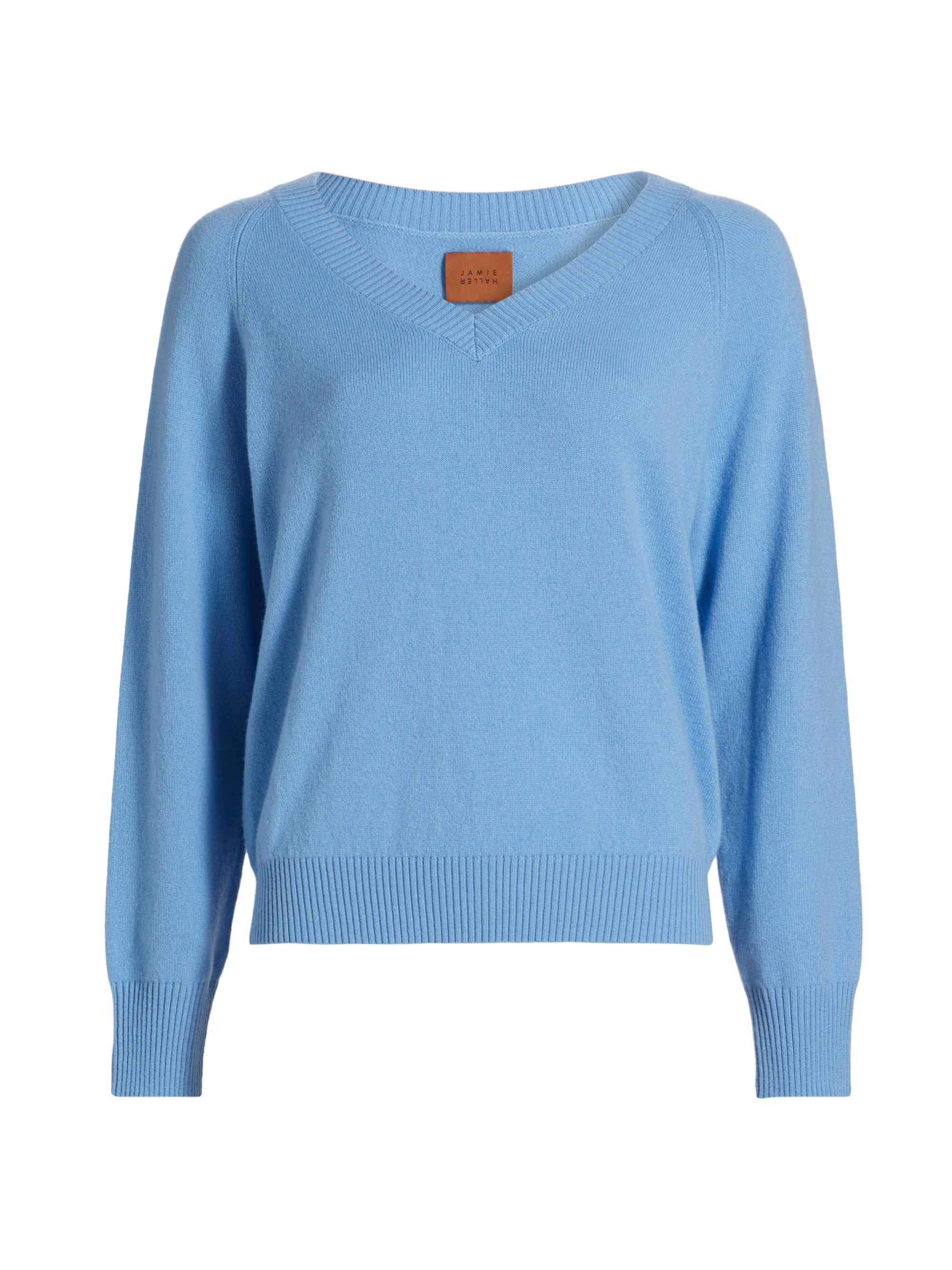 Jamie Haller Women's Fave Cashmere V-Neck Sweater - Time Worn Indigo