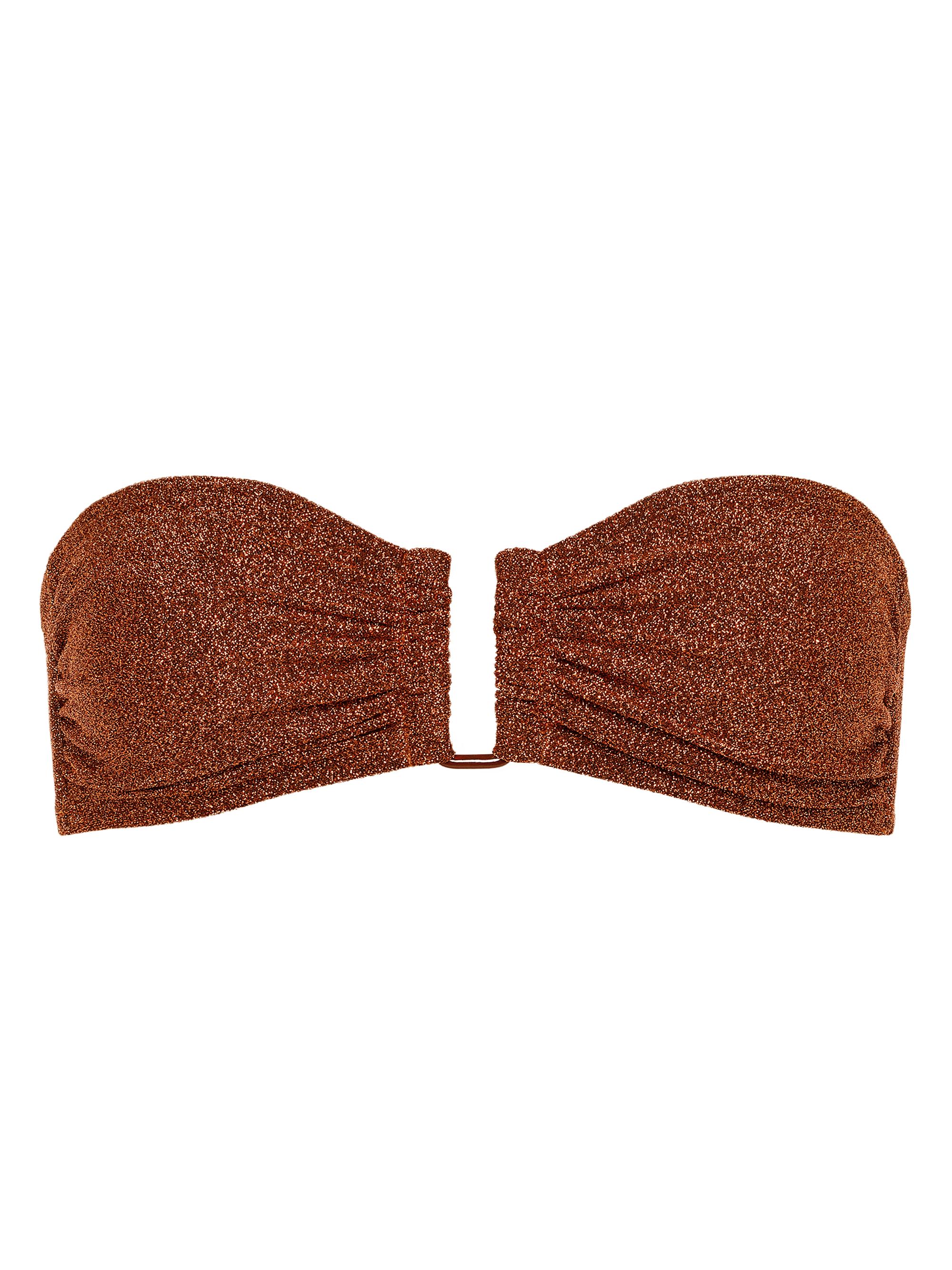 ERES Women's Flamboyant Glitter Strapless Bikini Top - Cuivre Lurex