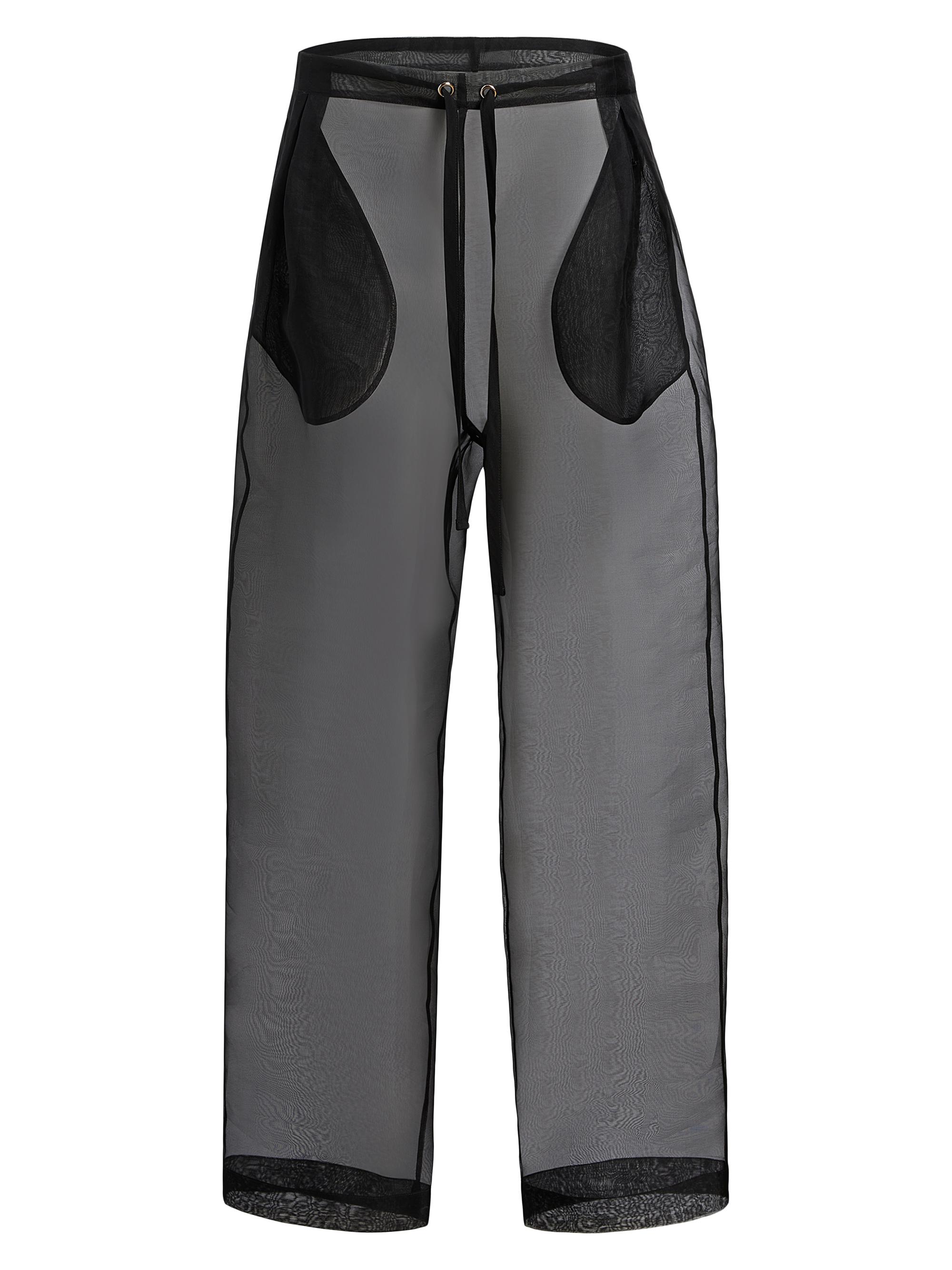 Khaite Women's Trenton Sheer Silk Pants - Black