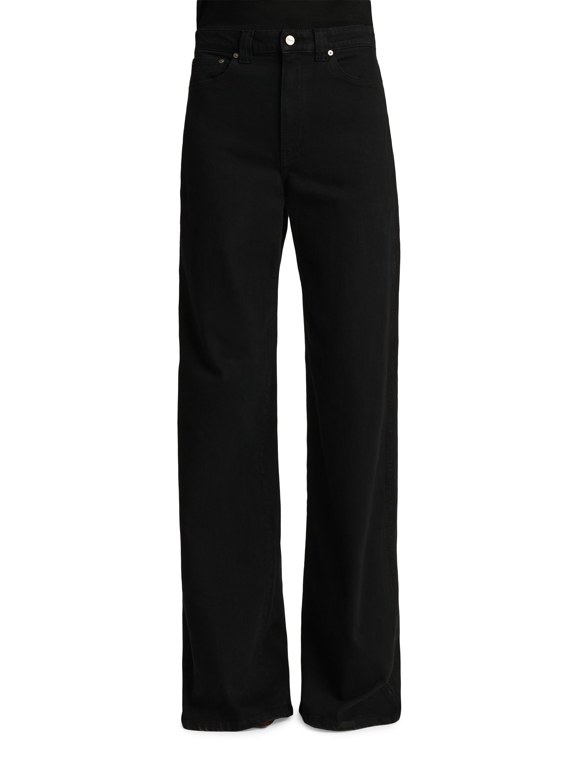 KAHE ブラック ワイドレッグジーンズ Khaite Dane High-Rise Straight-Leg Jeans | Saks Fifth Avenue