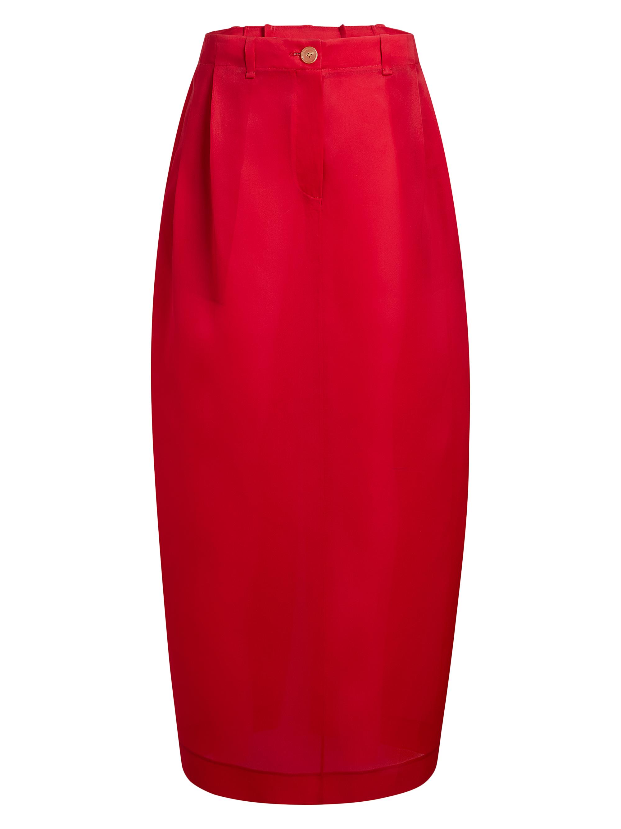 Khaite Women's Lucian Silk Maxi Skirt - Raspberry