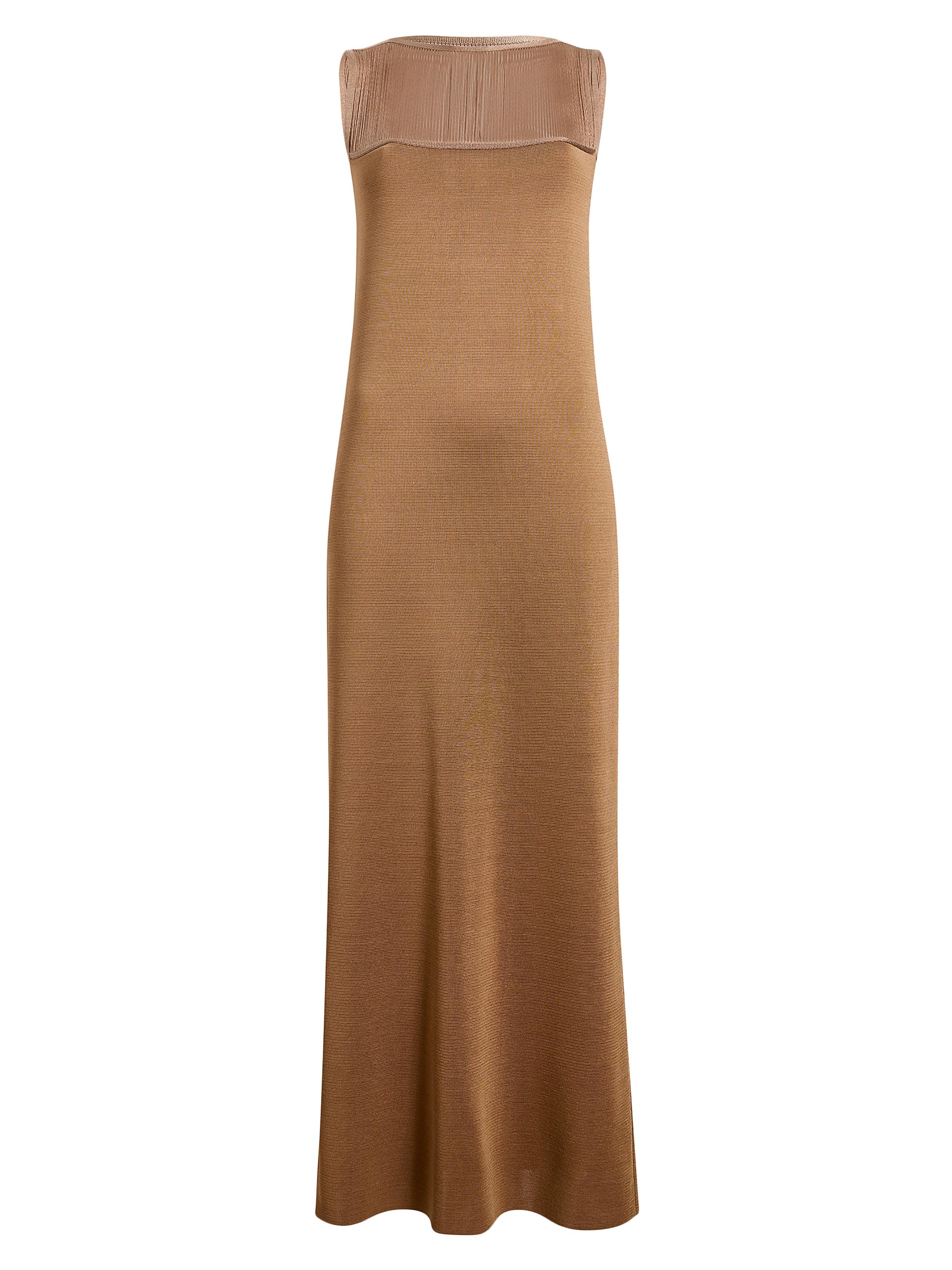 Khaite Women's Ruslan Fringed Satin Sleeveless Maxi Dress - Almond