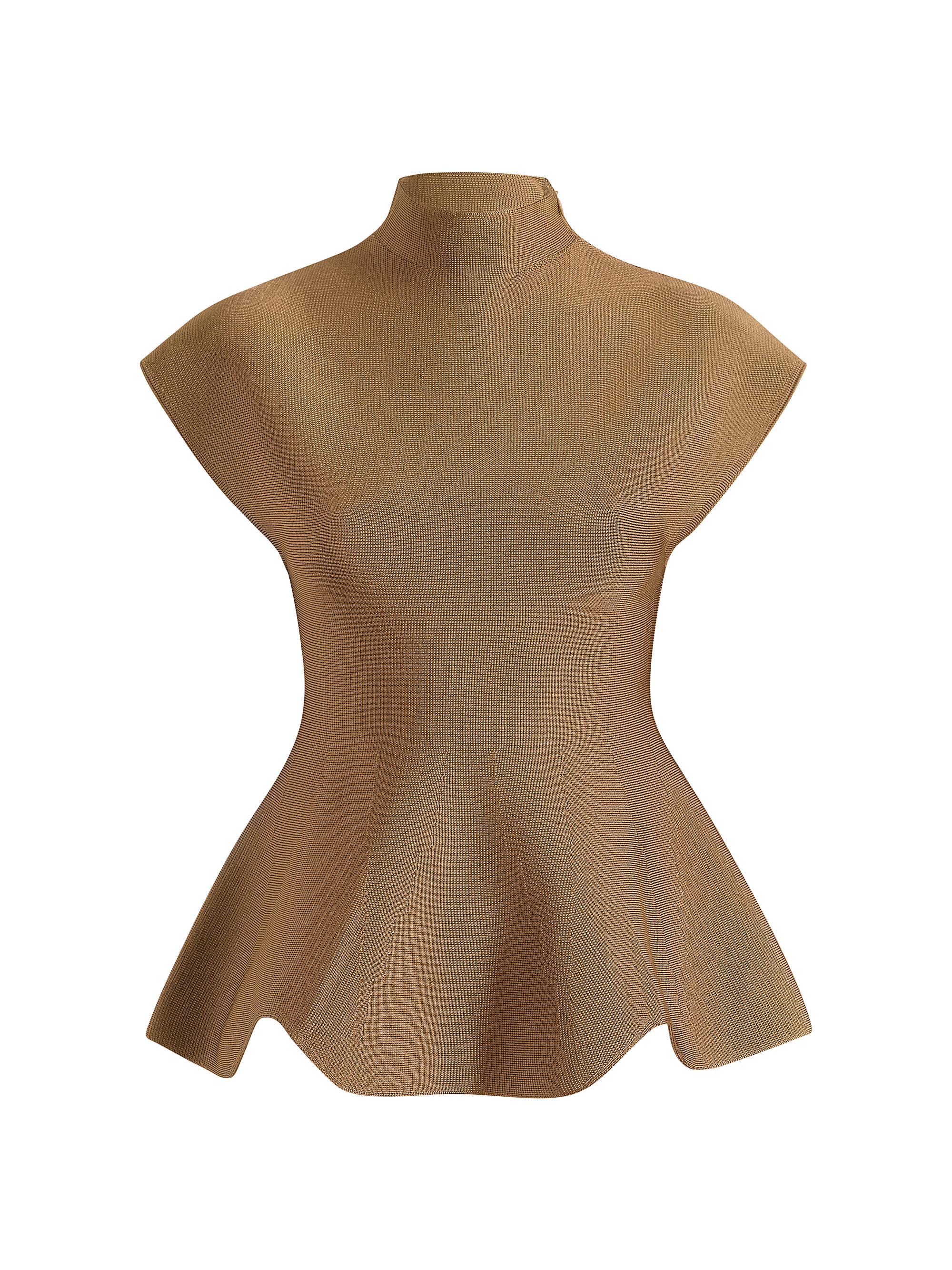 Khaite Women's Knit Peplum Hem Top - Carob