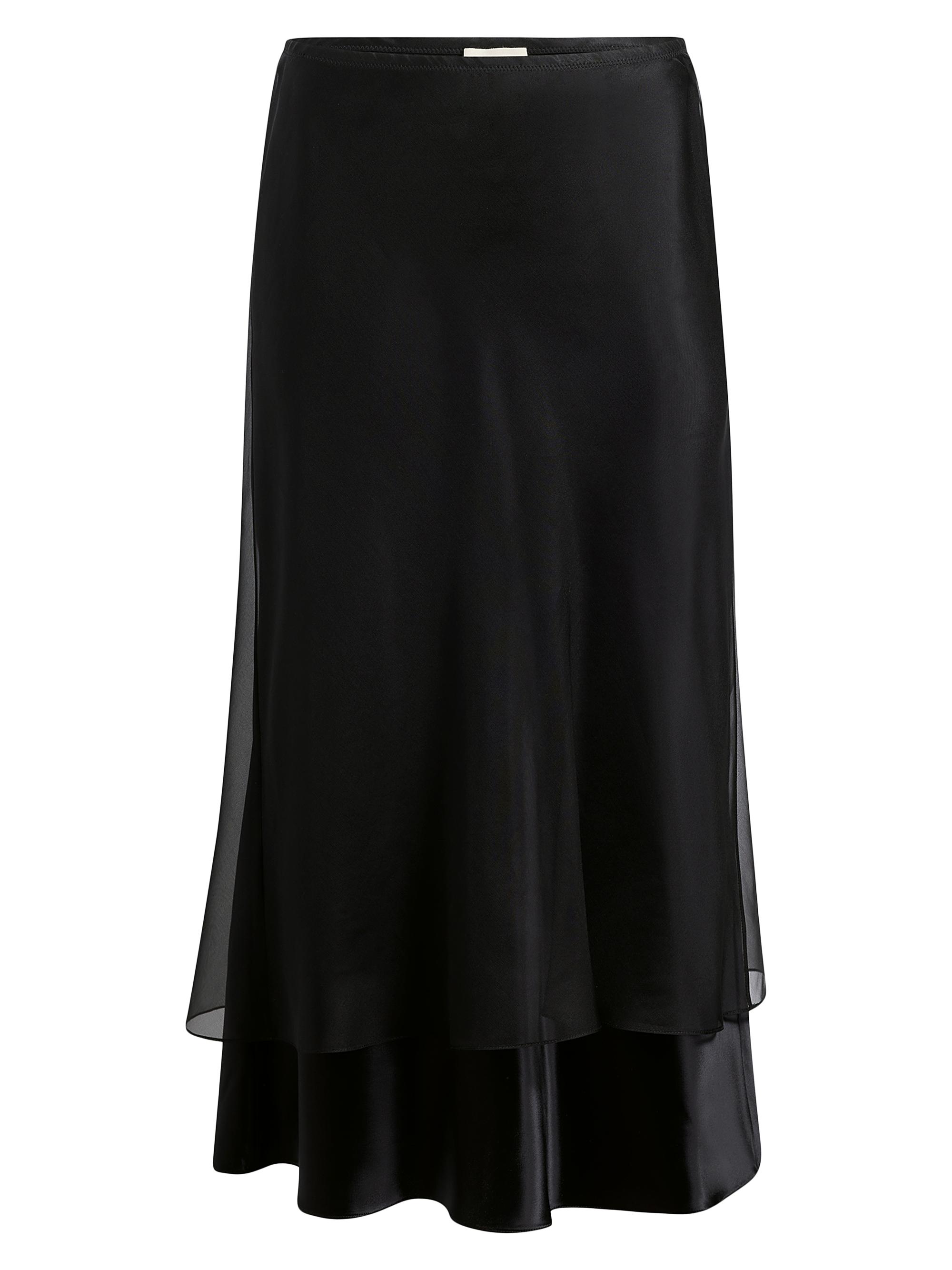 Khaite Women's Monina Layered Midi-Skirt - Black