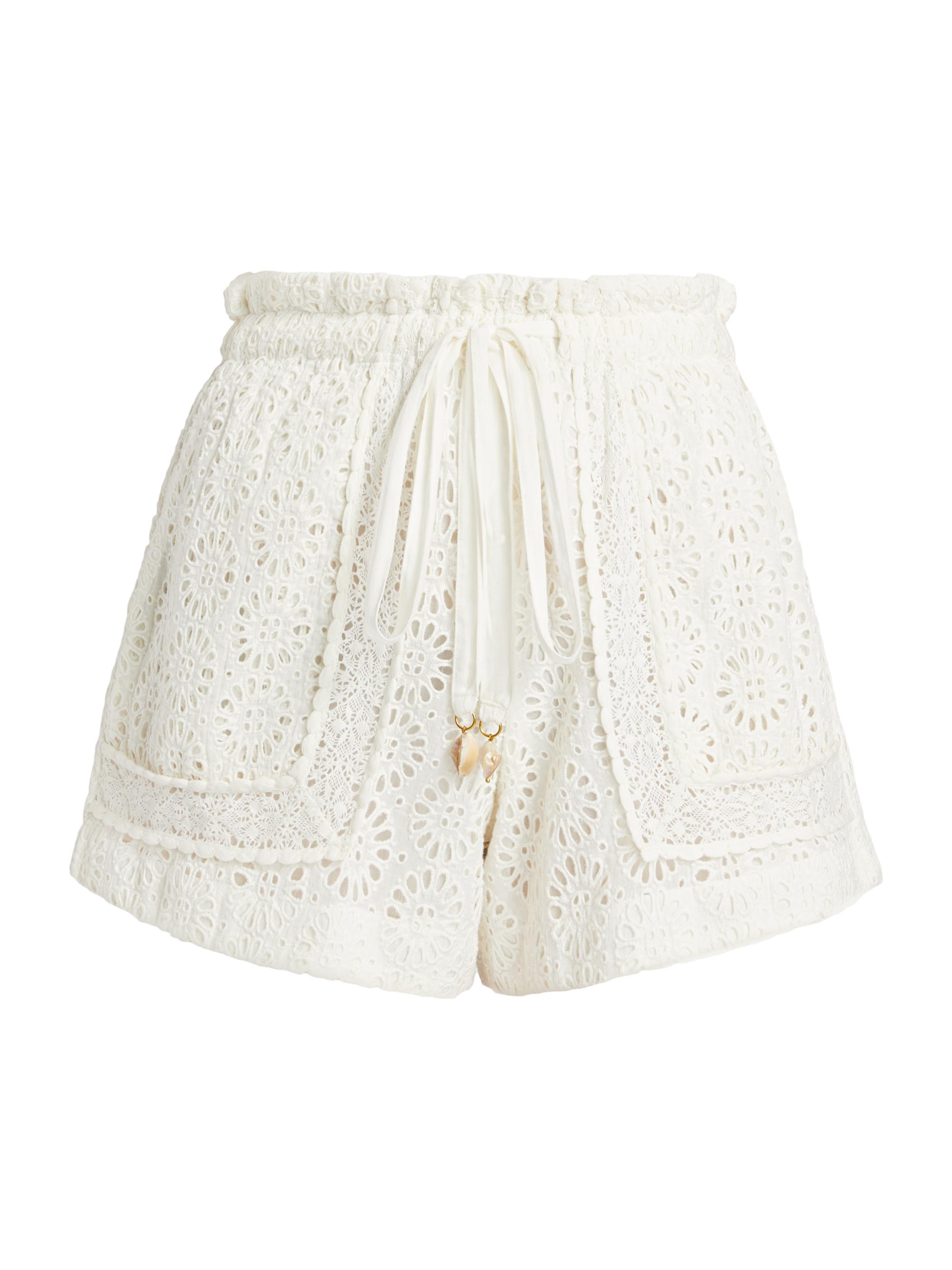 Carolina K Women's Moni Eyelet Drawstring Shorts - Off White