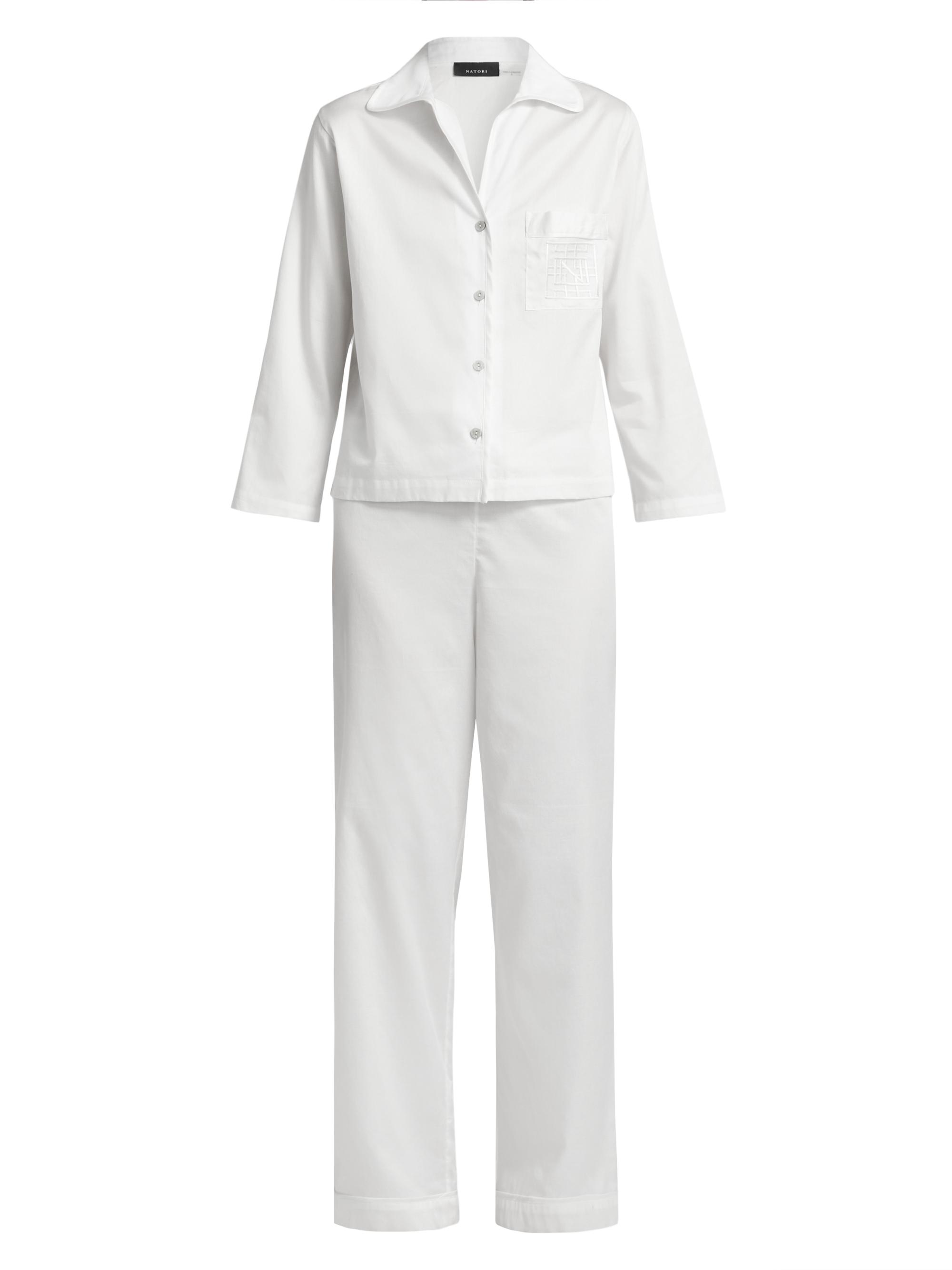 Essentials Embroidered Cotton Sateen Pajamas