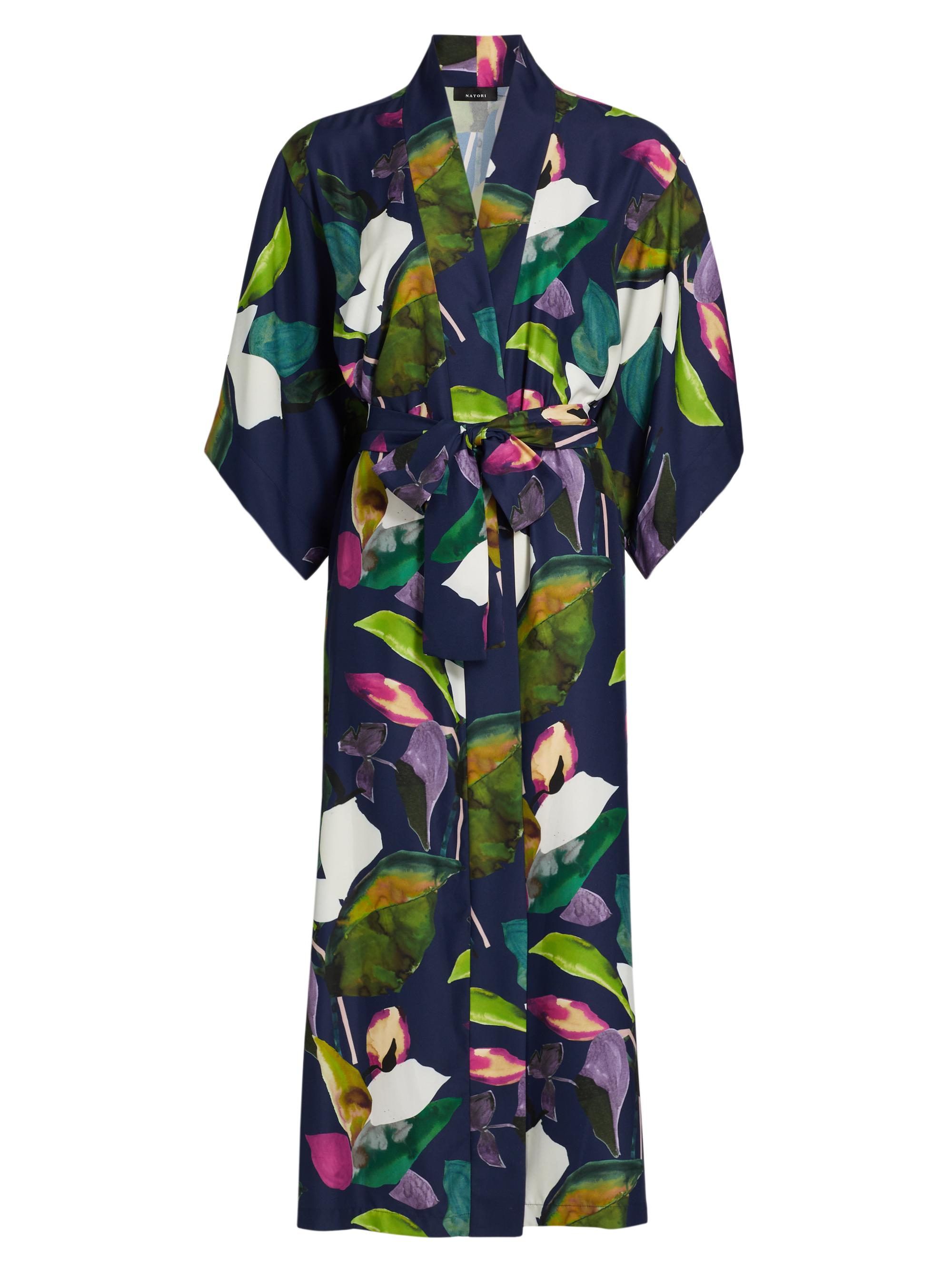 Natori Women's Daido Floral Kimono-Inspired Robe - Navy