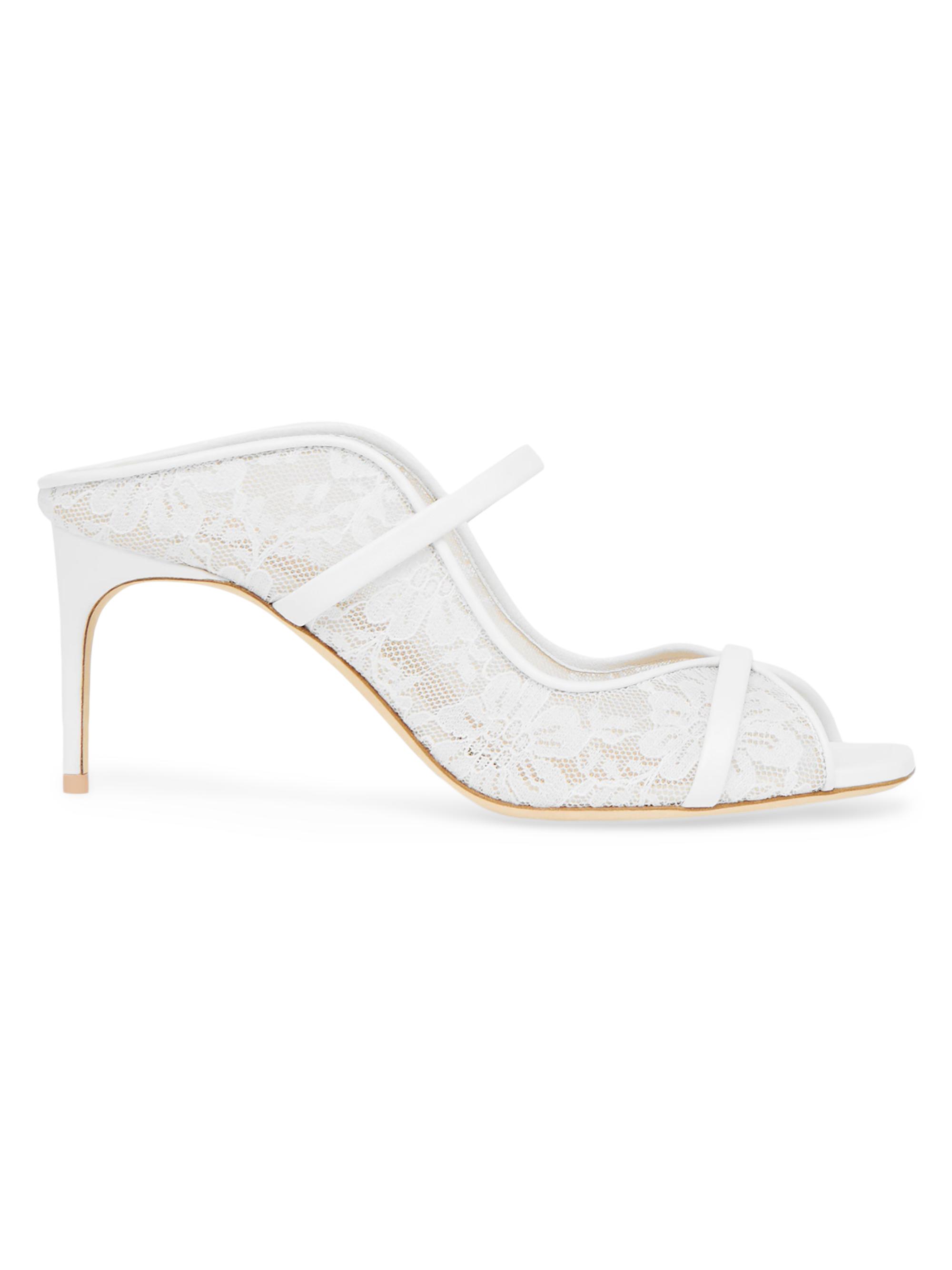 Malone Souliers Women's Noah 70MM Lace Sandals - White