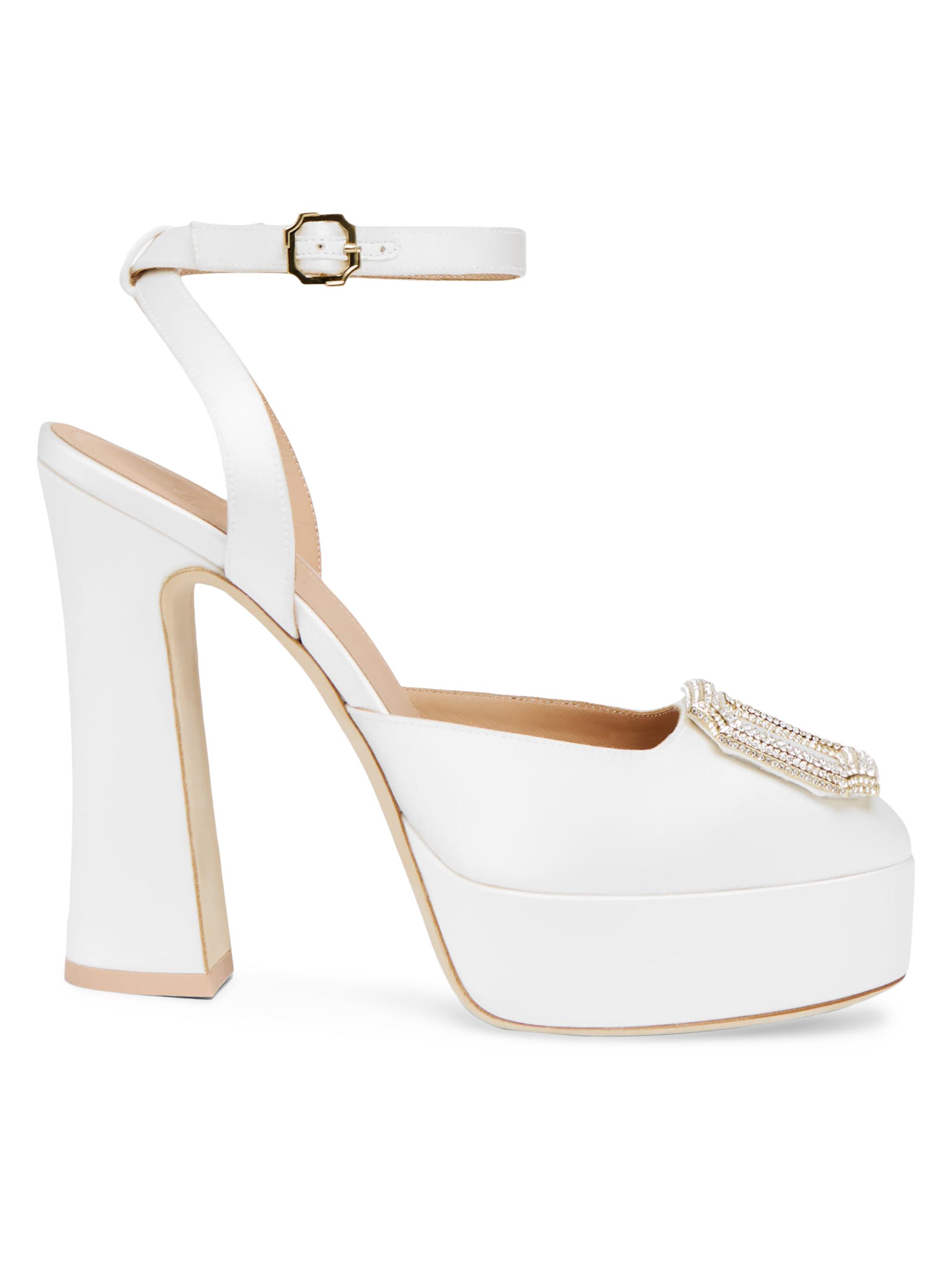 Malone Souliers Women's Teese 125MM Satin Slingback Pumps - White