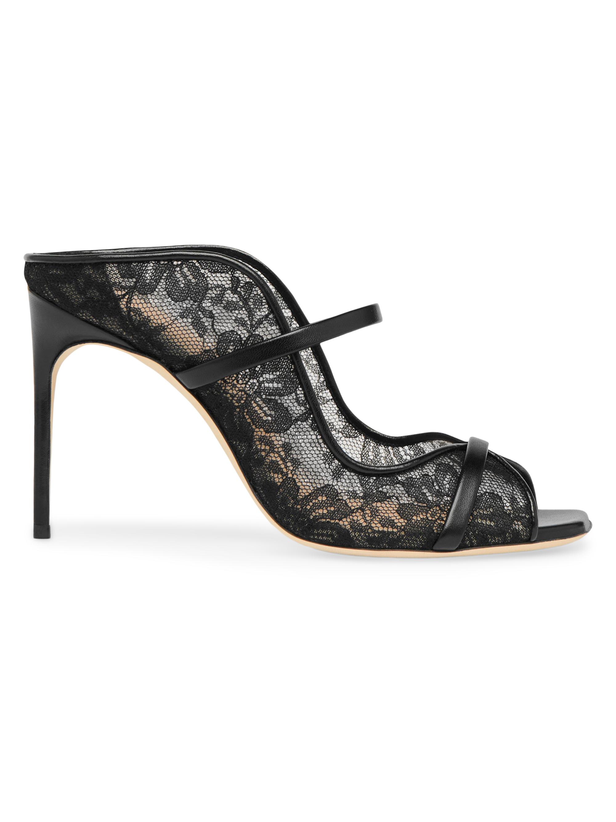 Malone Souliers Women's Noah 90MM Lace Sandals - Black