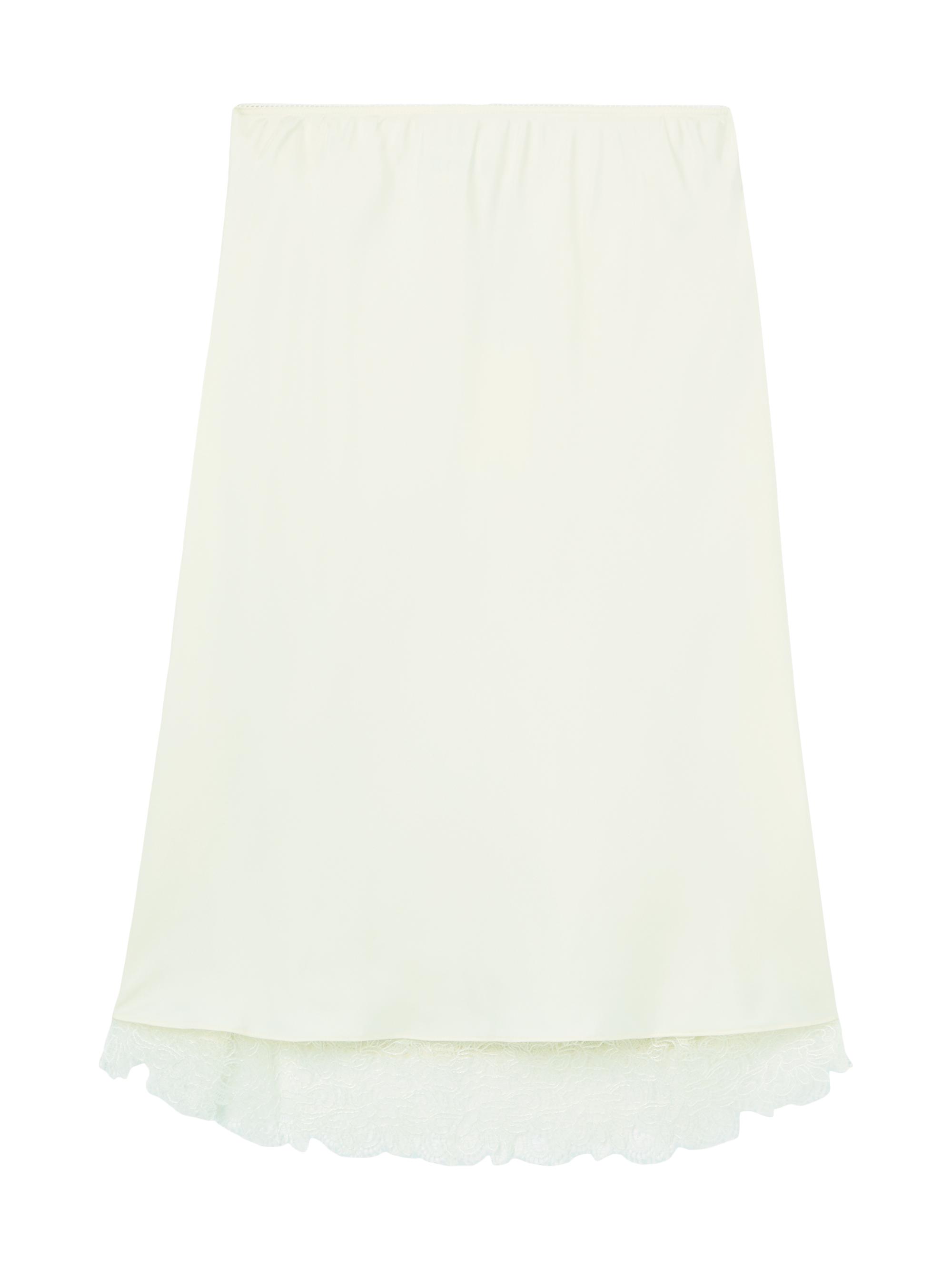 Róhe Women's Lace-Trimmed Silk Skirt - Cream