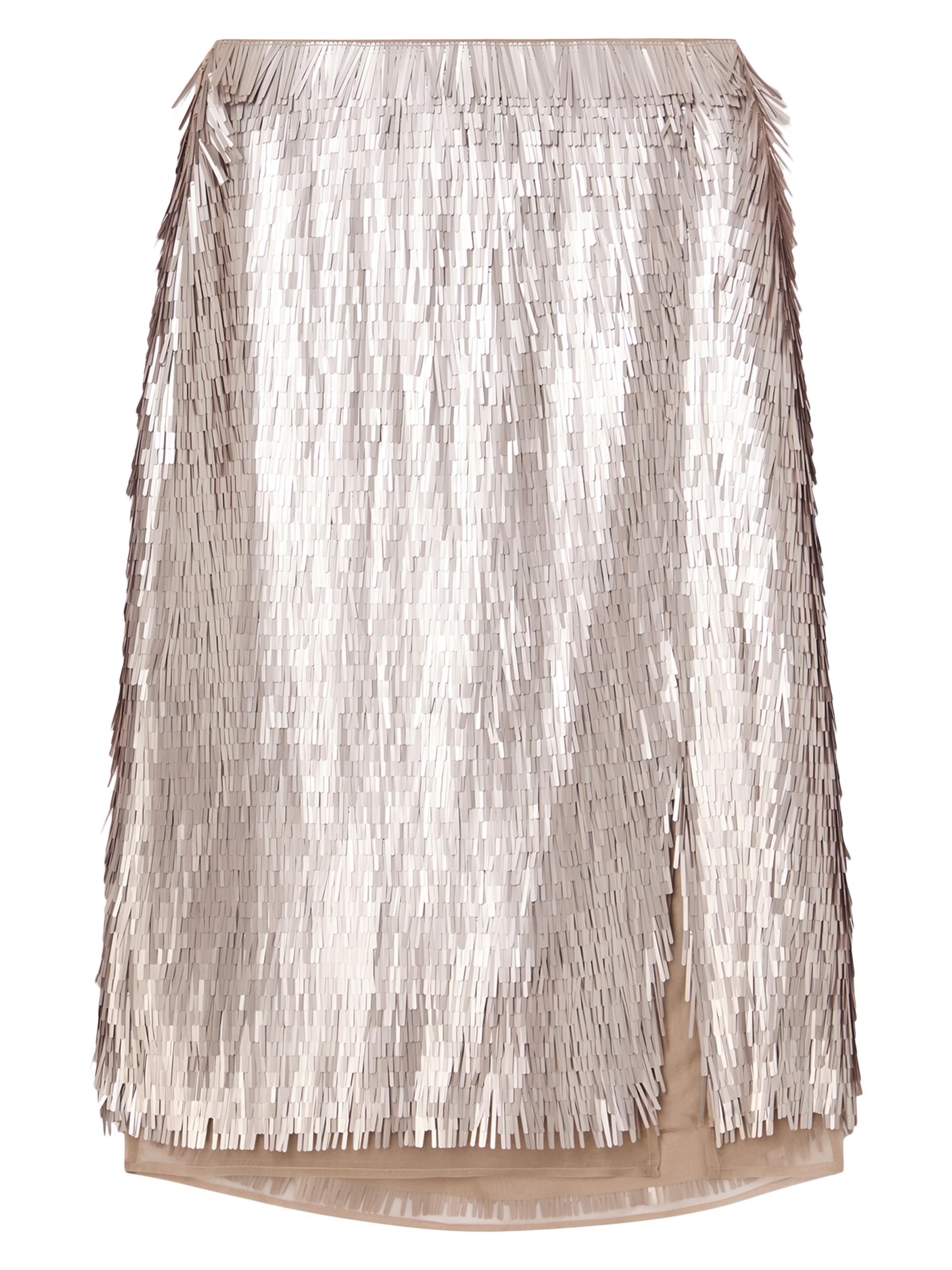 Róhe Women's Embellished Fringe Skirt - Silver