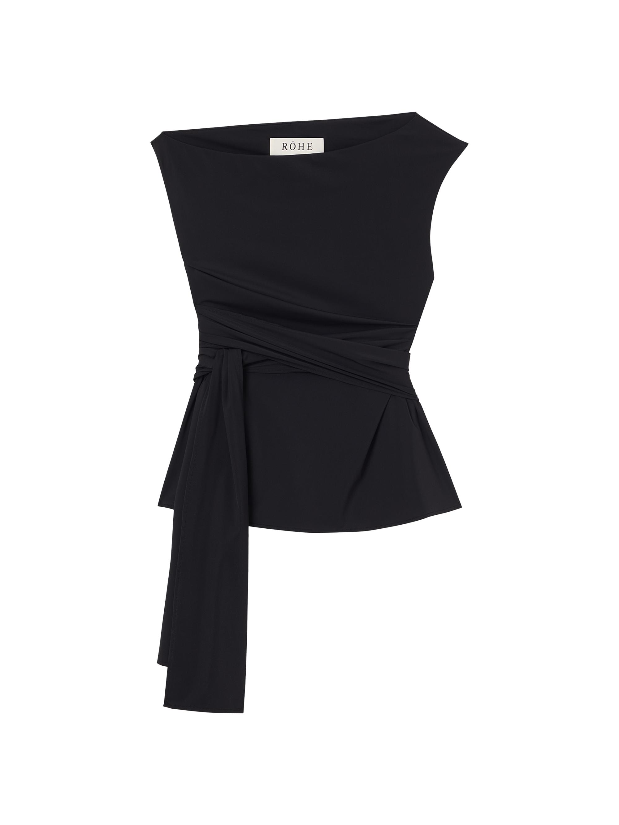 Róhe Women's Off-Shoulder Wrap Top - Black