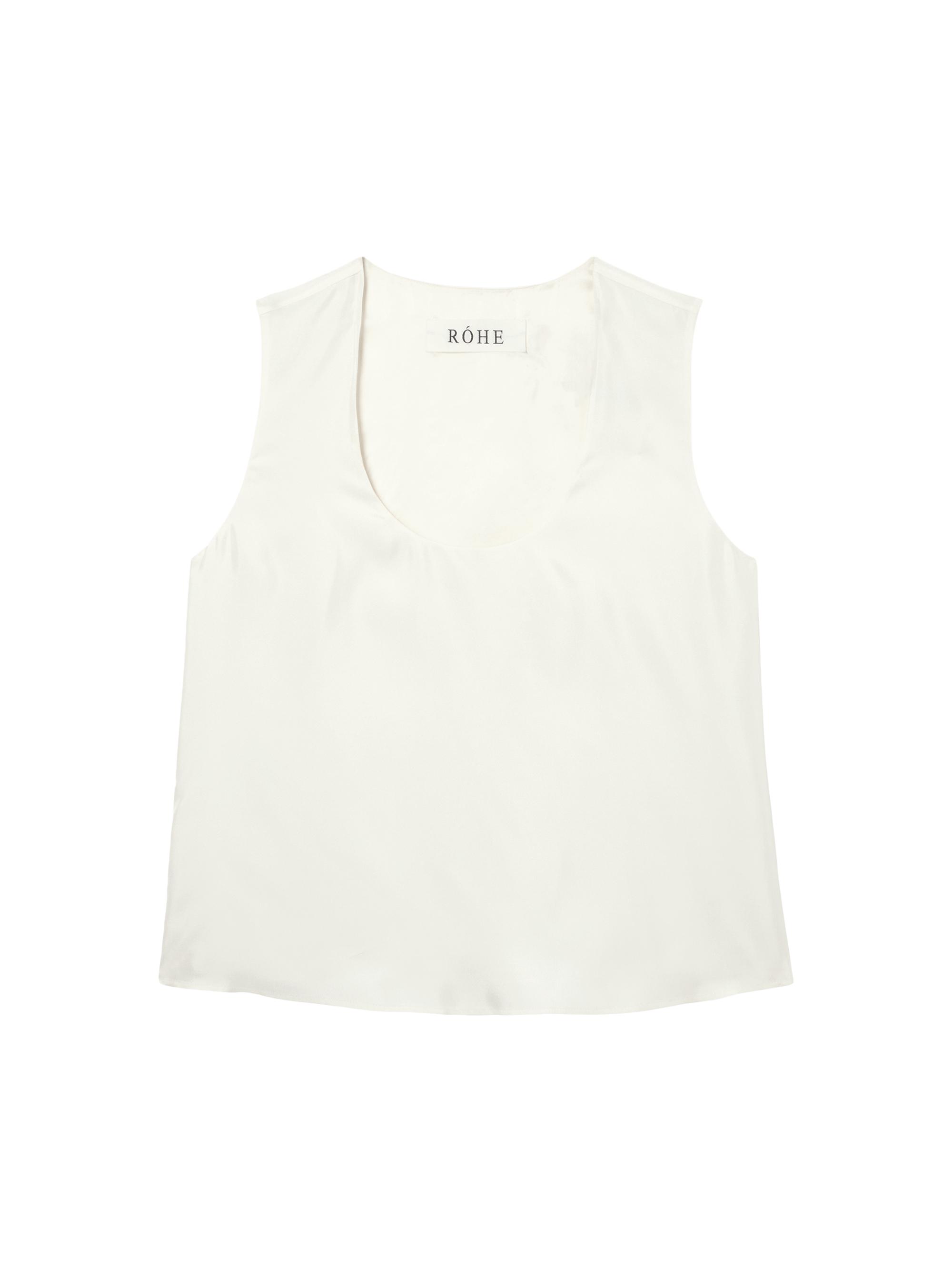 Róhe Women's Scoopneck Silk Top - Cream