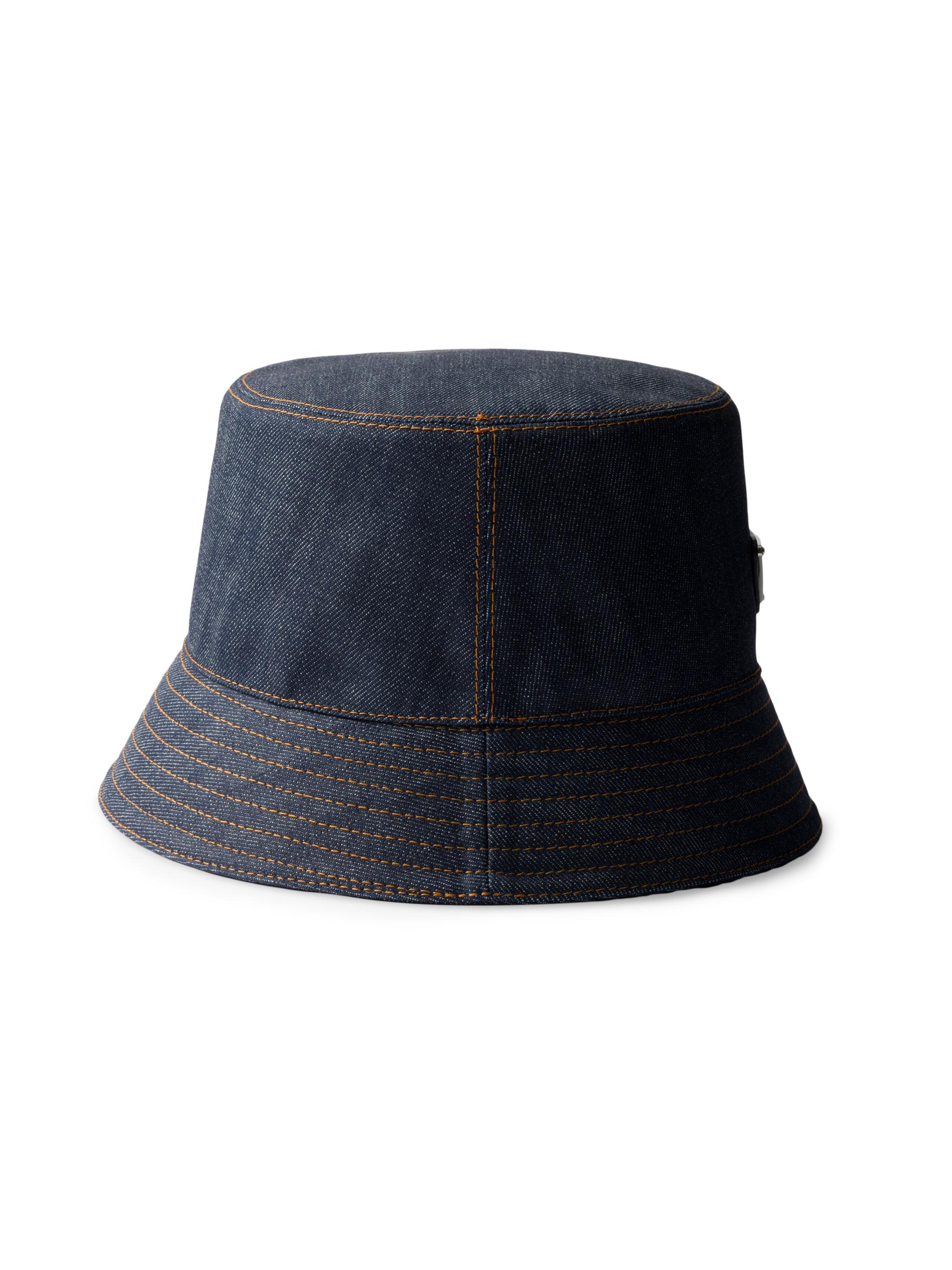 PRADAデニムハット Light Blue Denim bucket hat | PRADA - United States