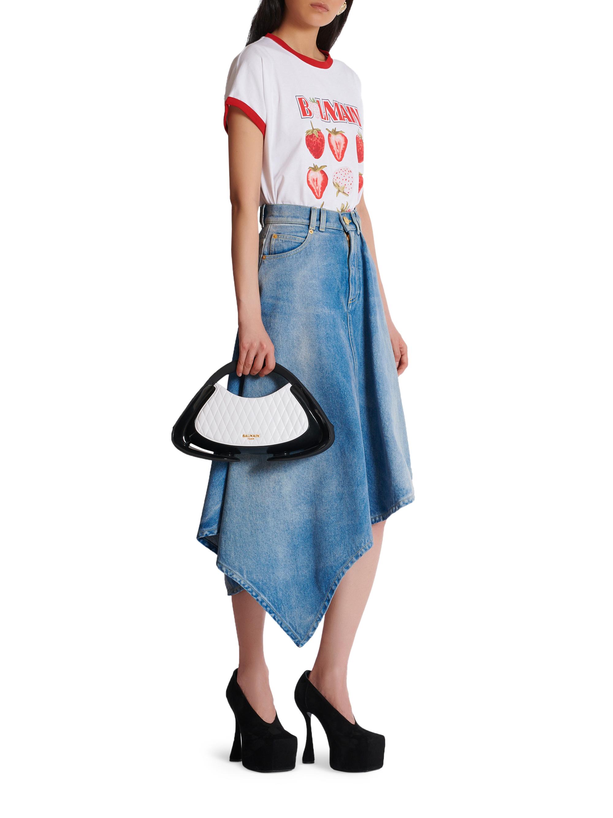 Balmain Women's  Jolie Madame Patent Faux Leather Top Handle Bag - Blanc Noir