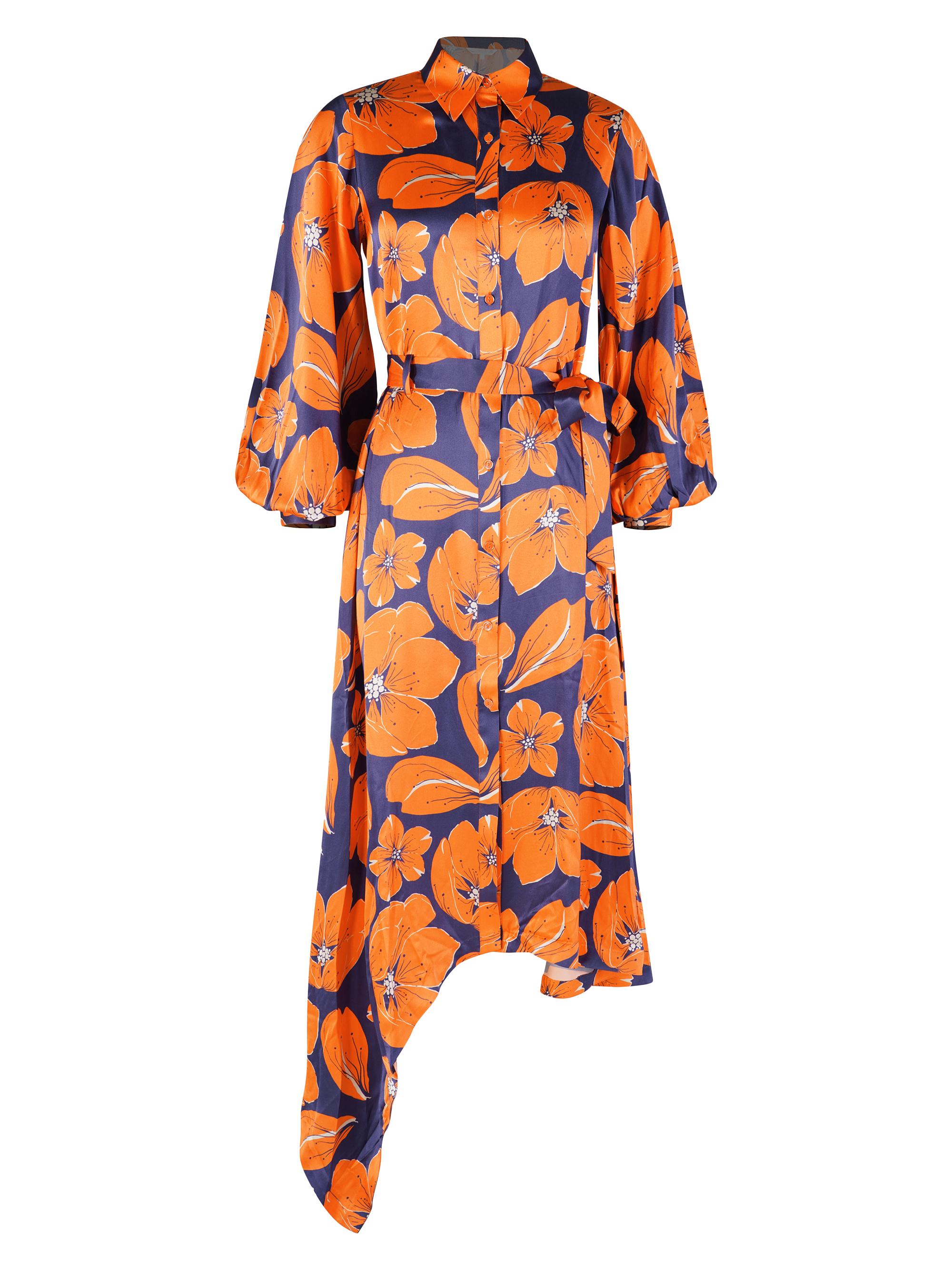 AFEW Rahul Mishra Women's Cheery Blossom Silk Midi-Shirtdress