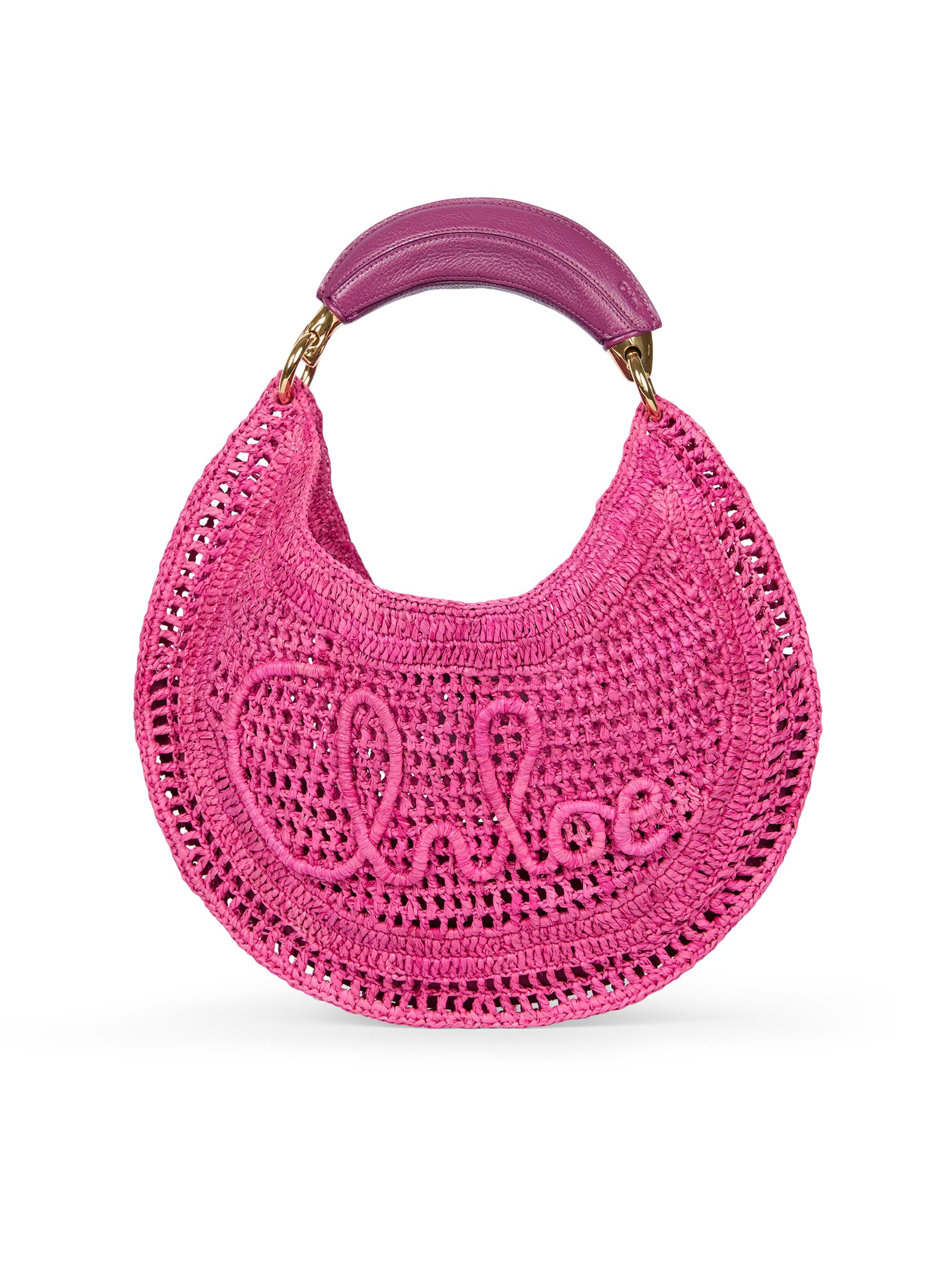 Chloé Women's Summer Banana Logo-Crocheted Hobo Bag - Fuchsia Rose