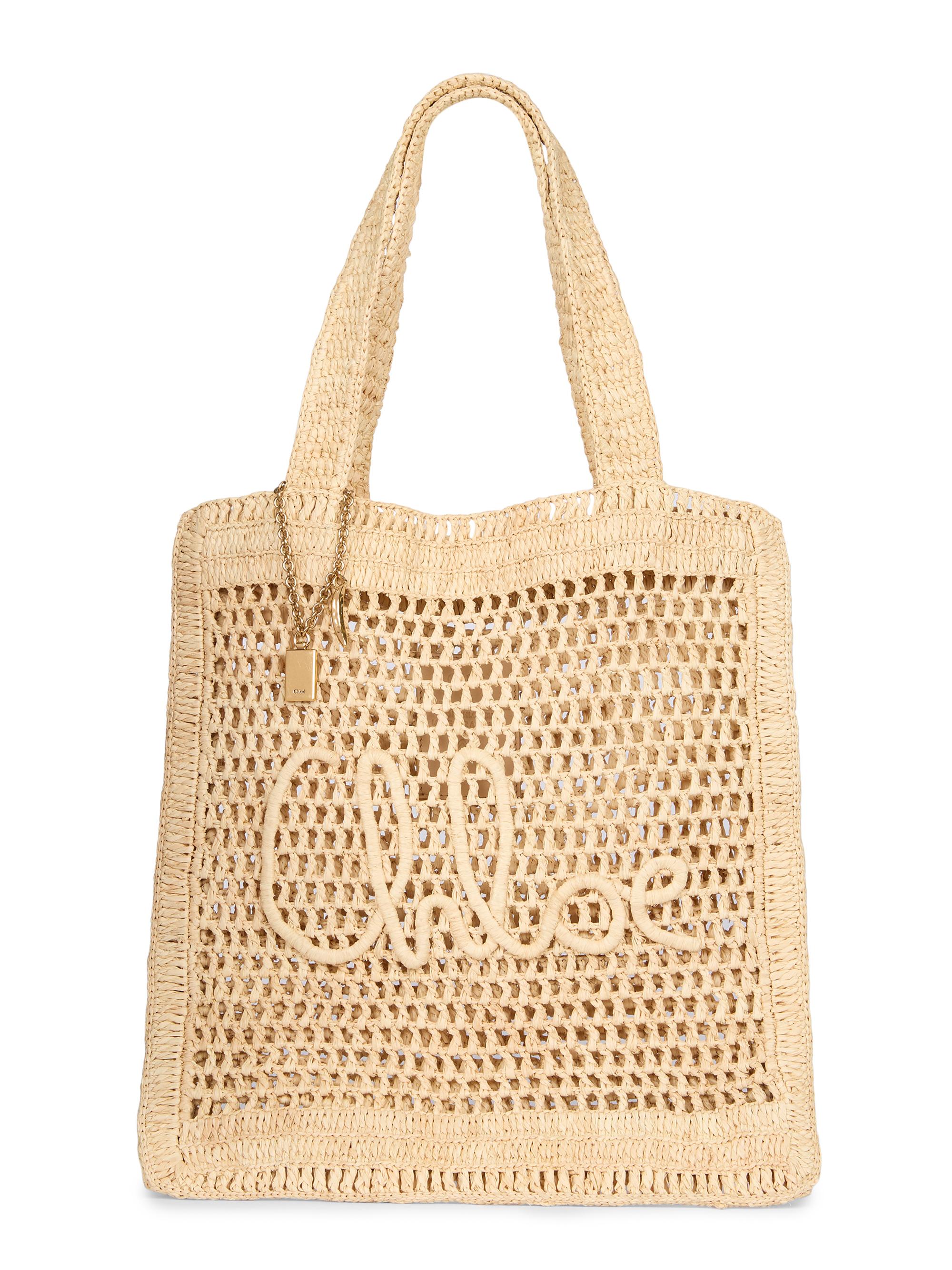 Chloé Women's Summer Banana Logo Crocheted Tote Bag - Hot Sand