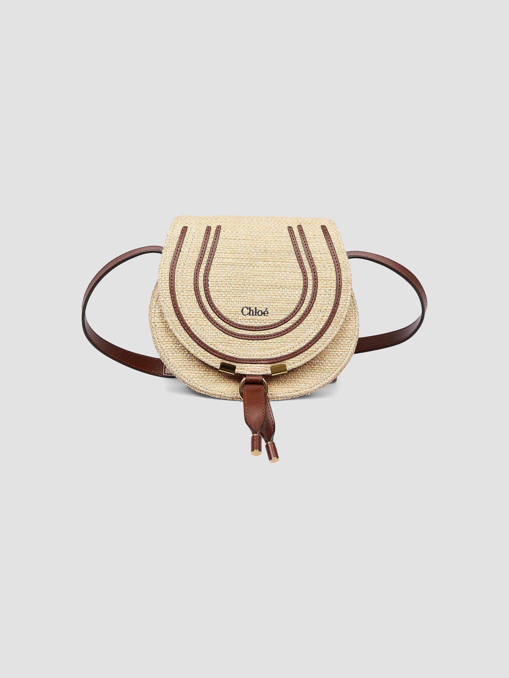 Chloé Women's  Marcie Raffia & Leather Saddle Bag - Hot Sand | Thumbnail 5