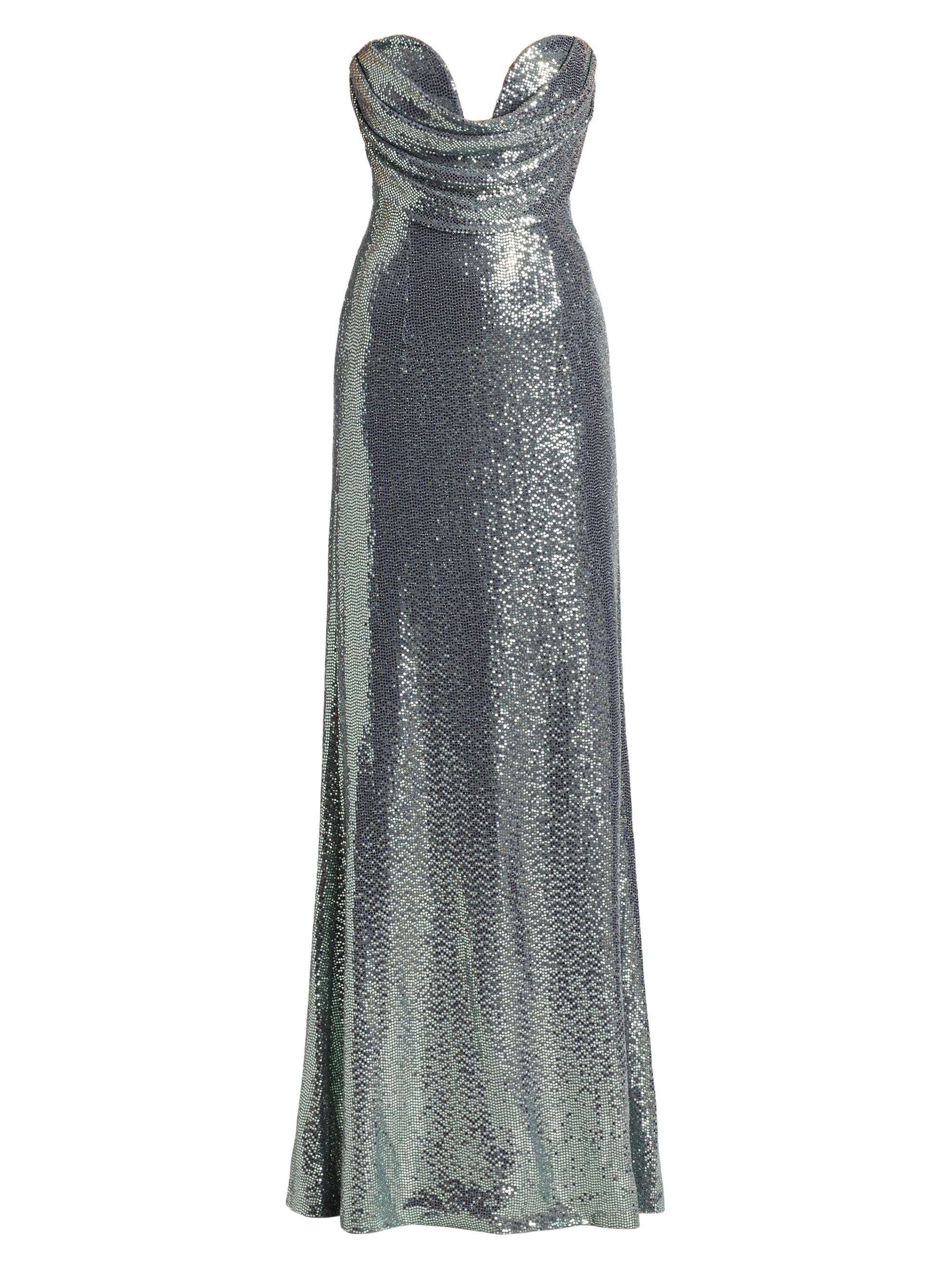 Halston Women's Juliette Disco Jersey Gown - Steel