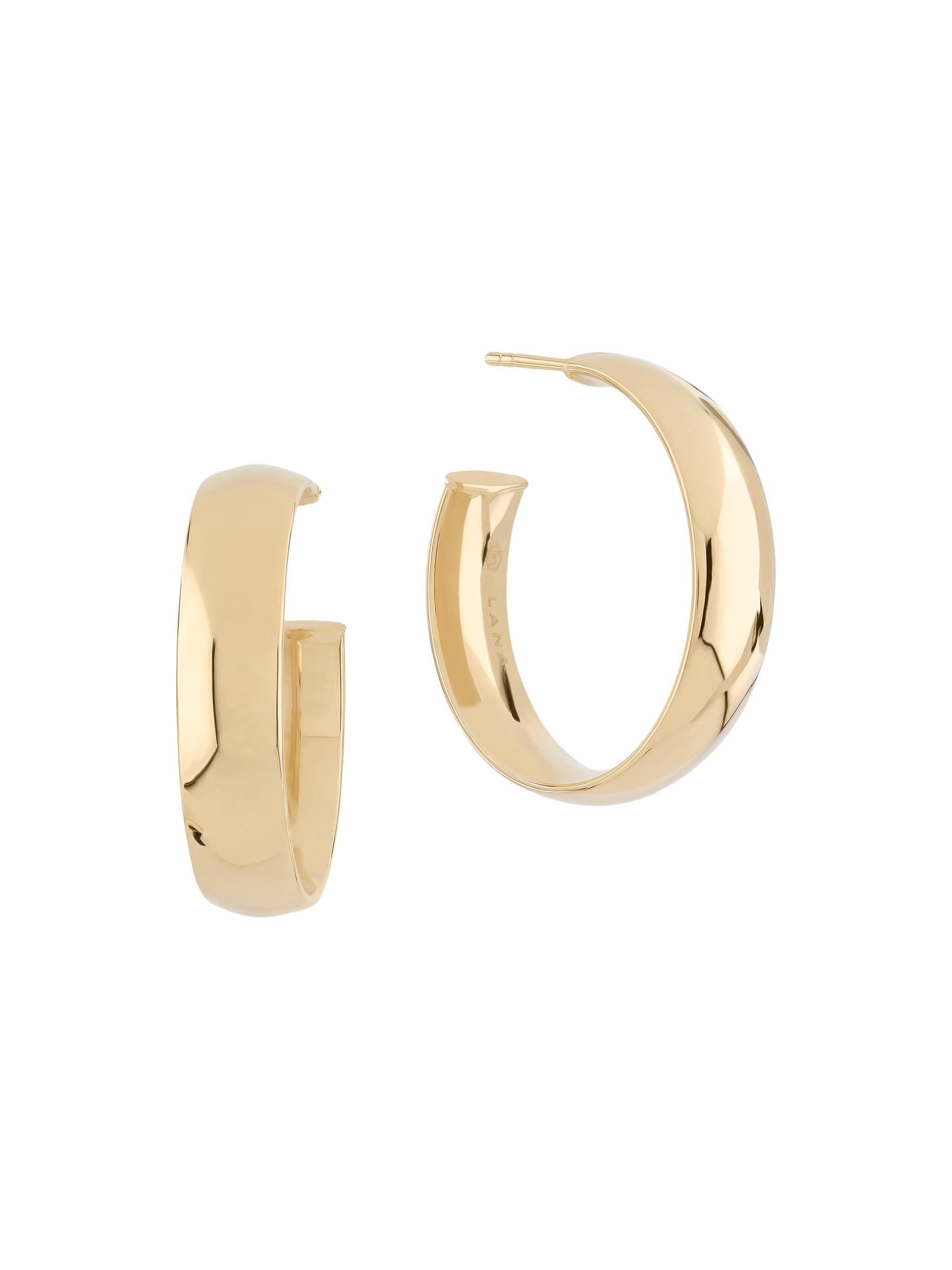 Lana Women's 14K Yellow Gold Curved Hoop Earrings - Yellow Gold