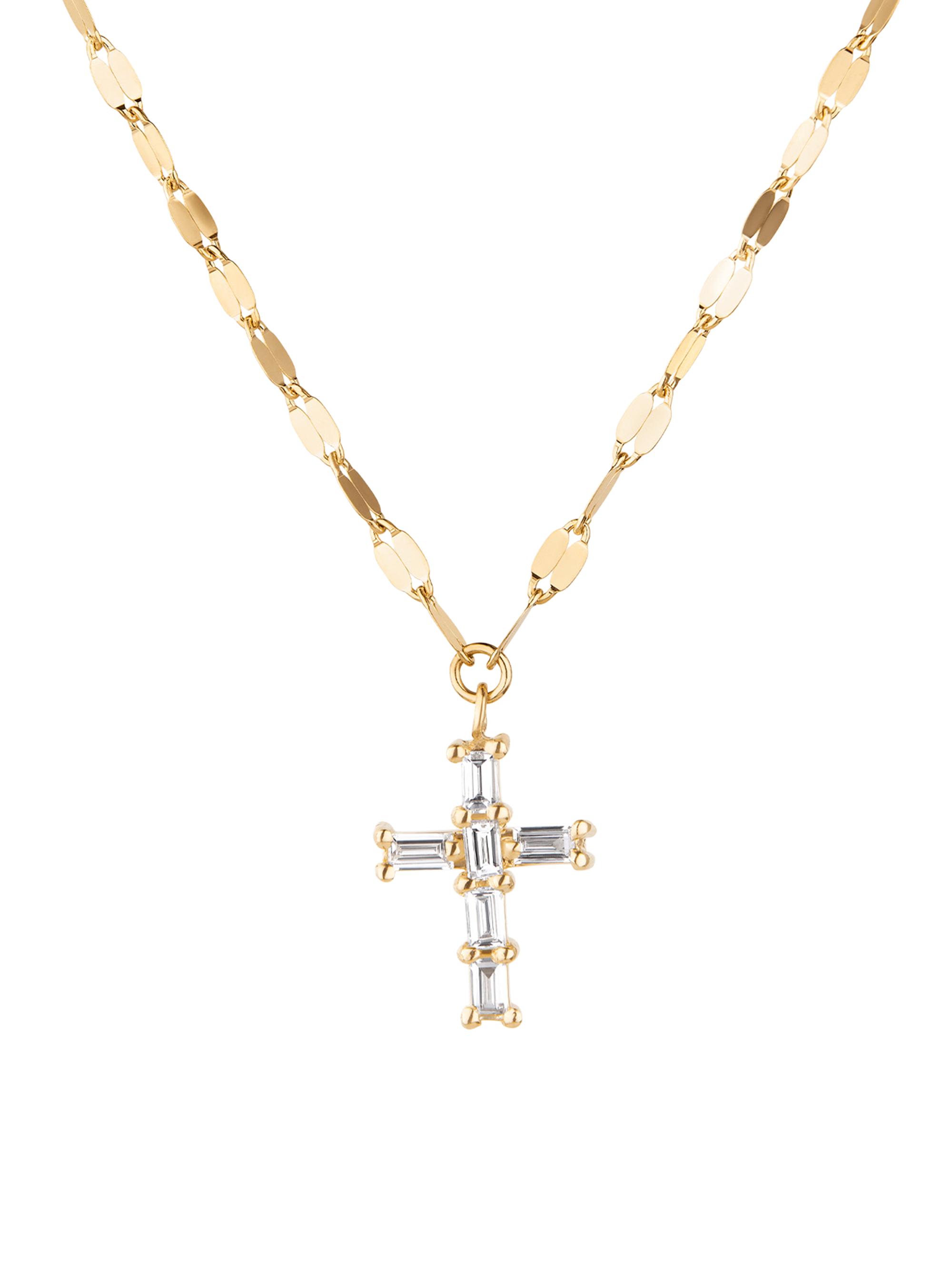 Lana Women's 14K Yellow Gold & 0.13 TCW Diamond Mini Cross Pendant Necklace - Yellow Gold