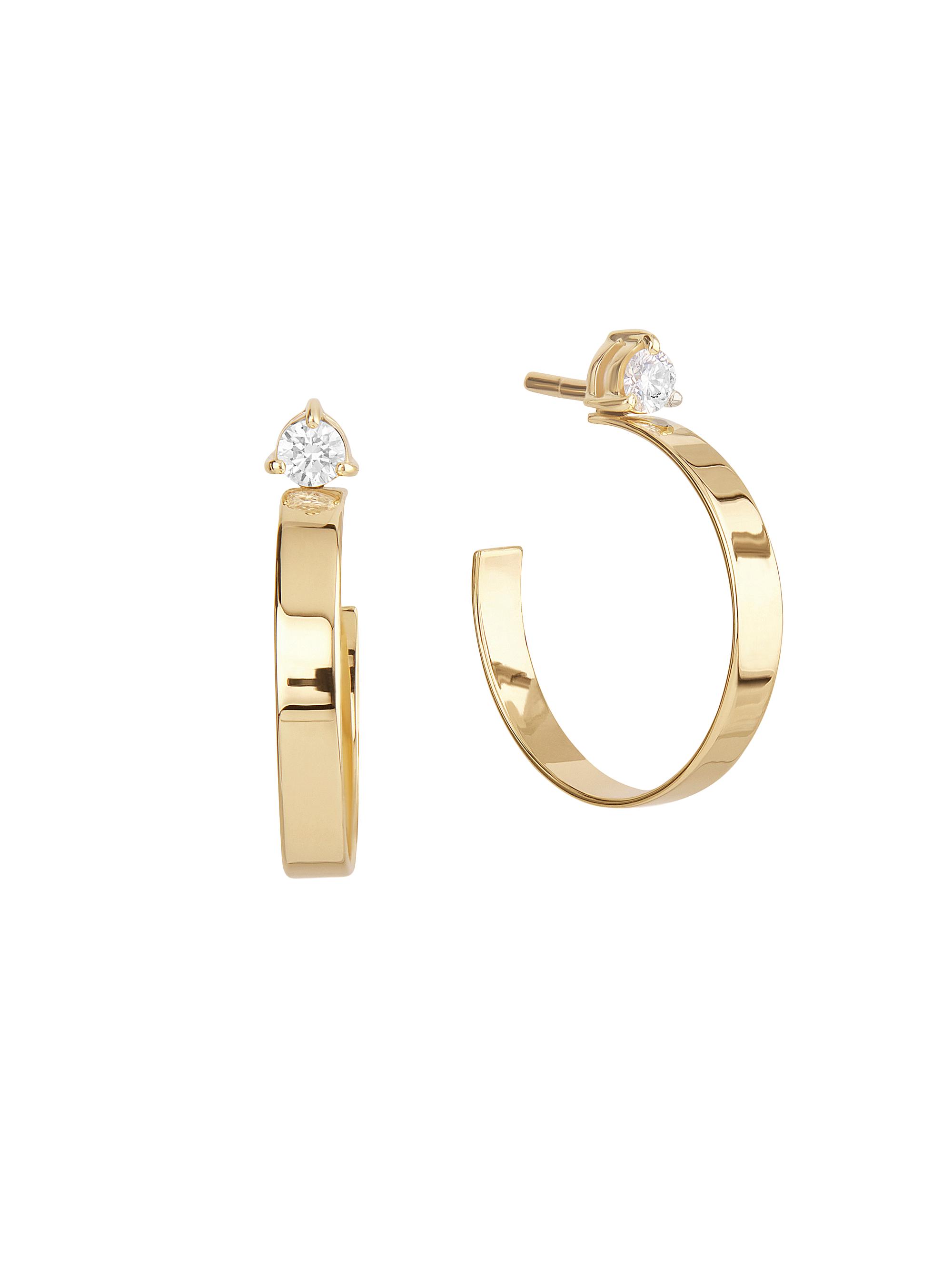 Lana Women's Solo 14K Yellow Gold & 0.13 TCW Diamond Huggie Hoop Earrings - Yellow Gold