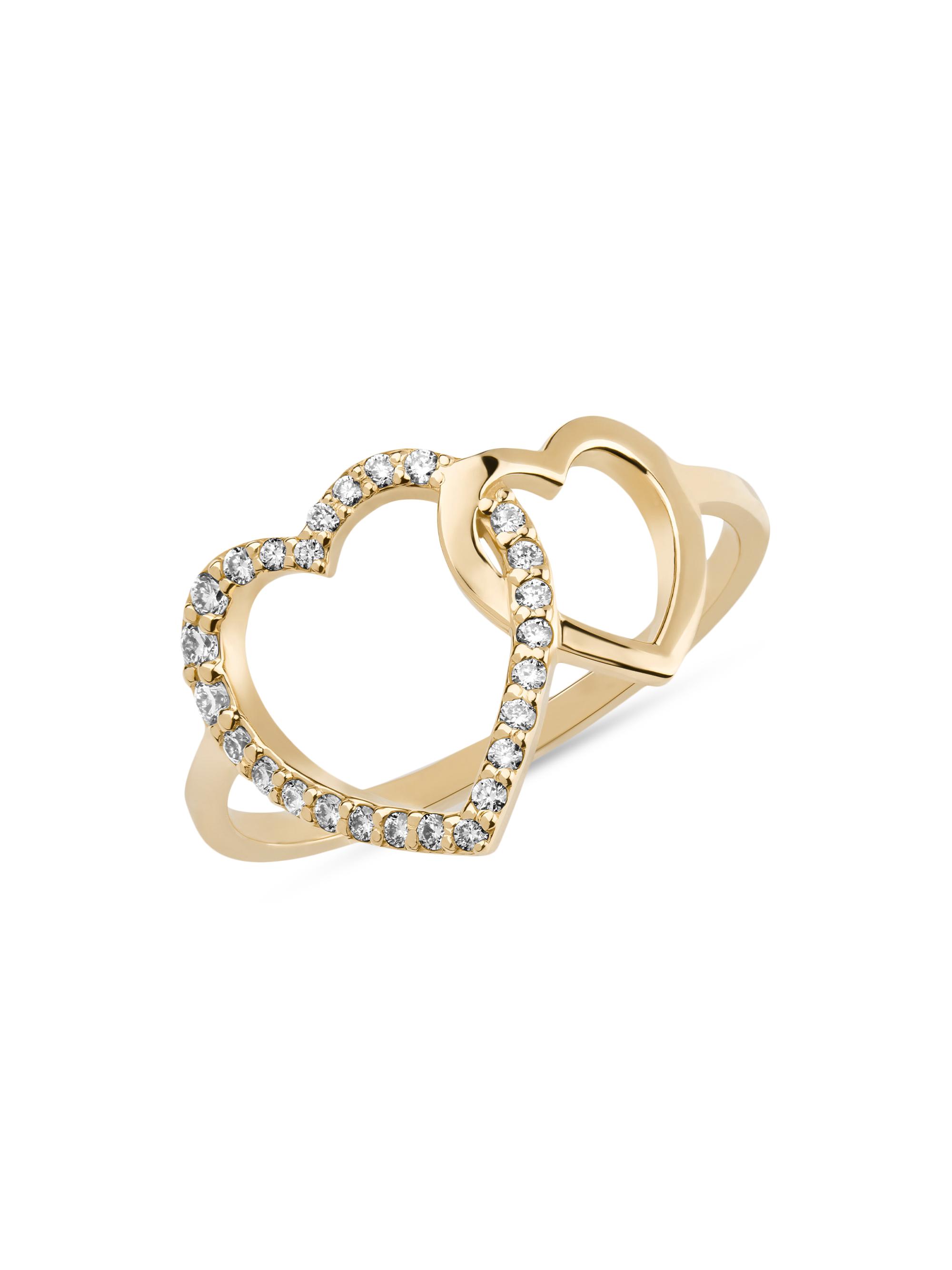Lana Women's Interlocking Heart 14K Yellow Gold & 0.15 TCW Diamond Ring - Yellow Gold