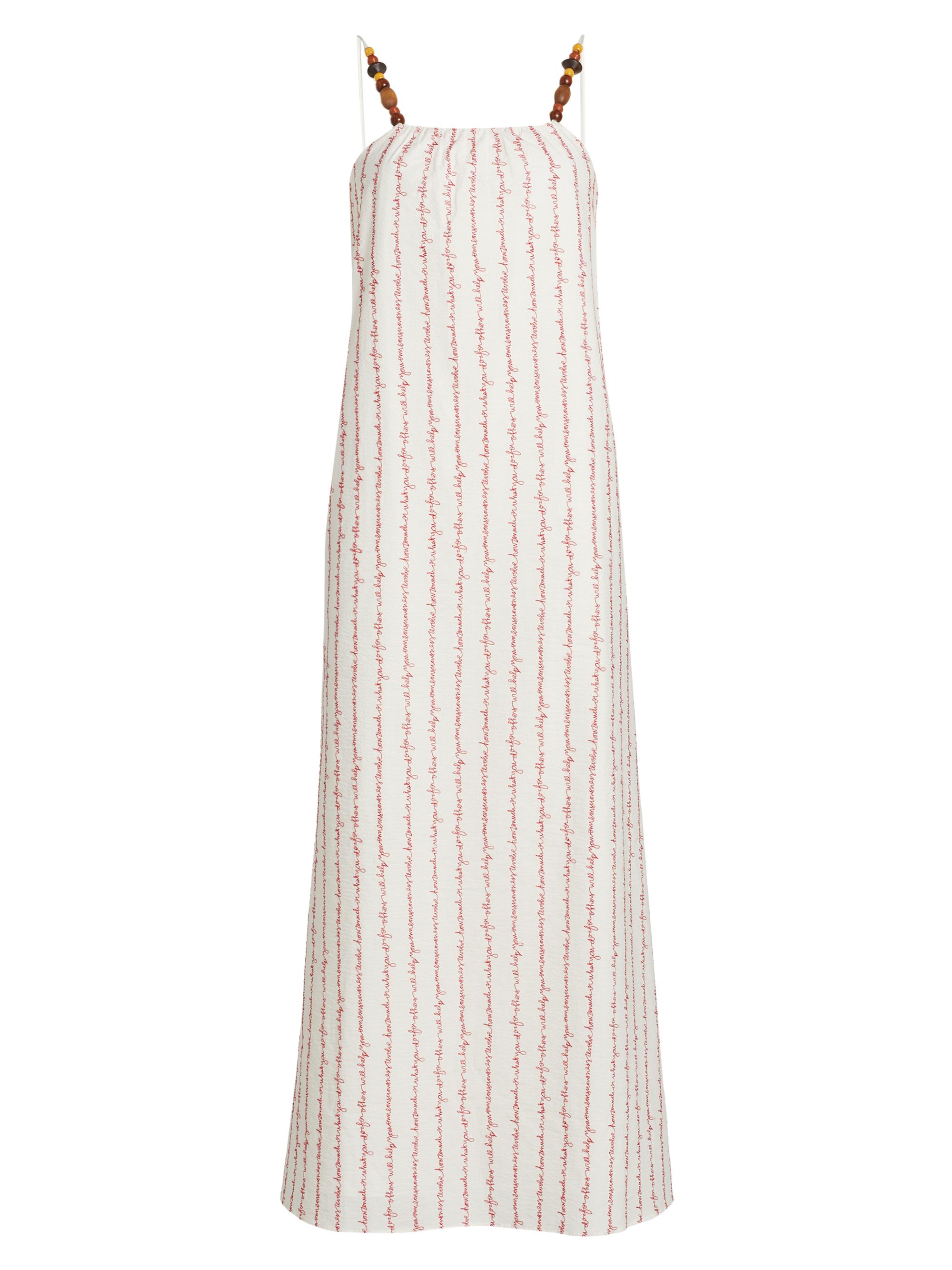Lingua Franca Women's Grikos Striped Cotton Maxi-Dress - White