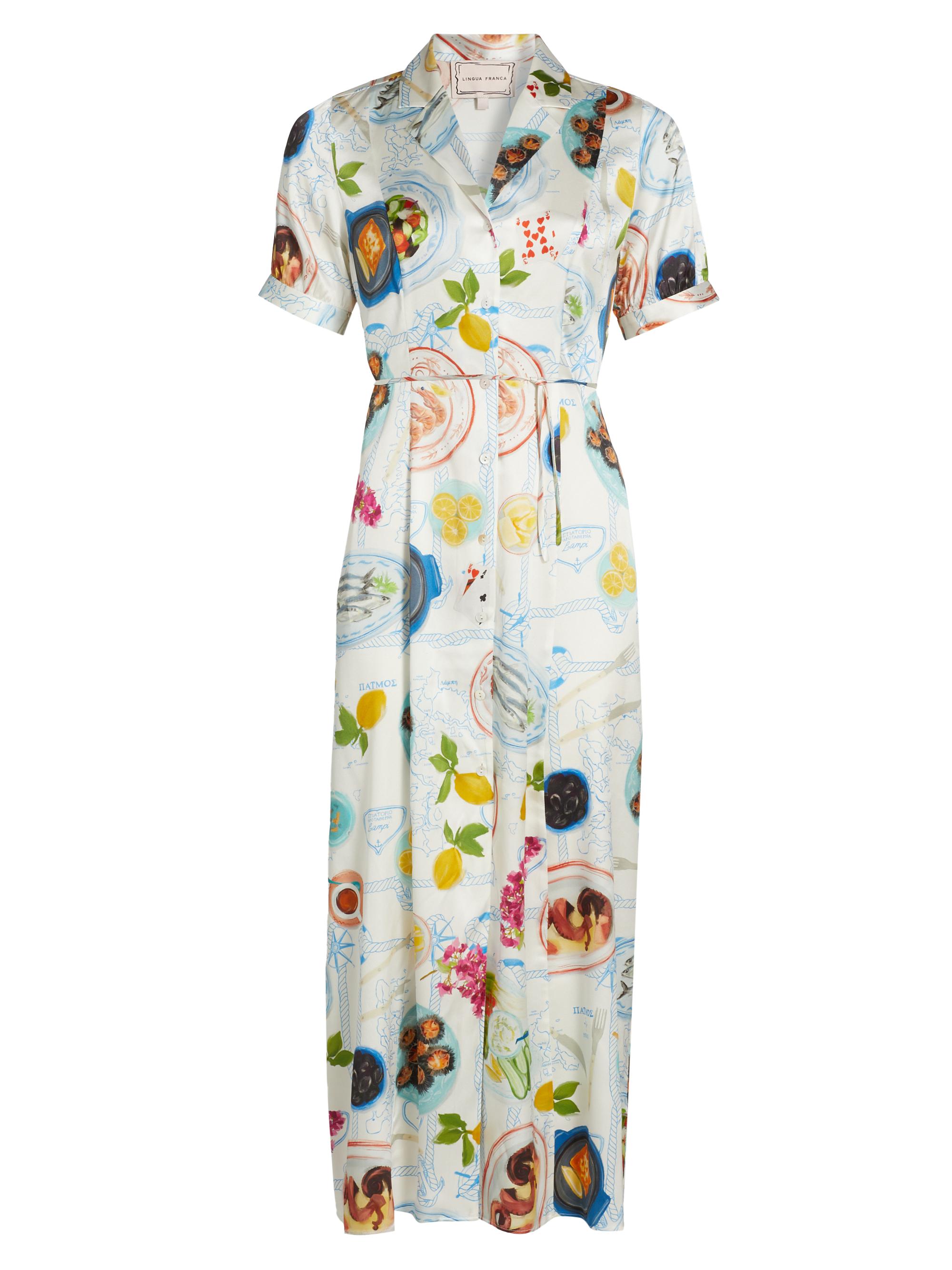 Lingua Franca Women's Lampi Floral Silk-Blend Shirtdress - Patmos Print | Thumbnail 8