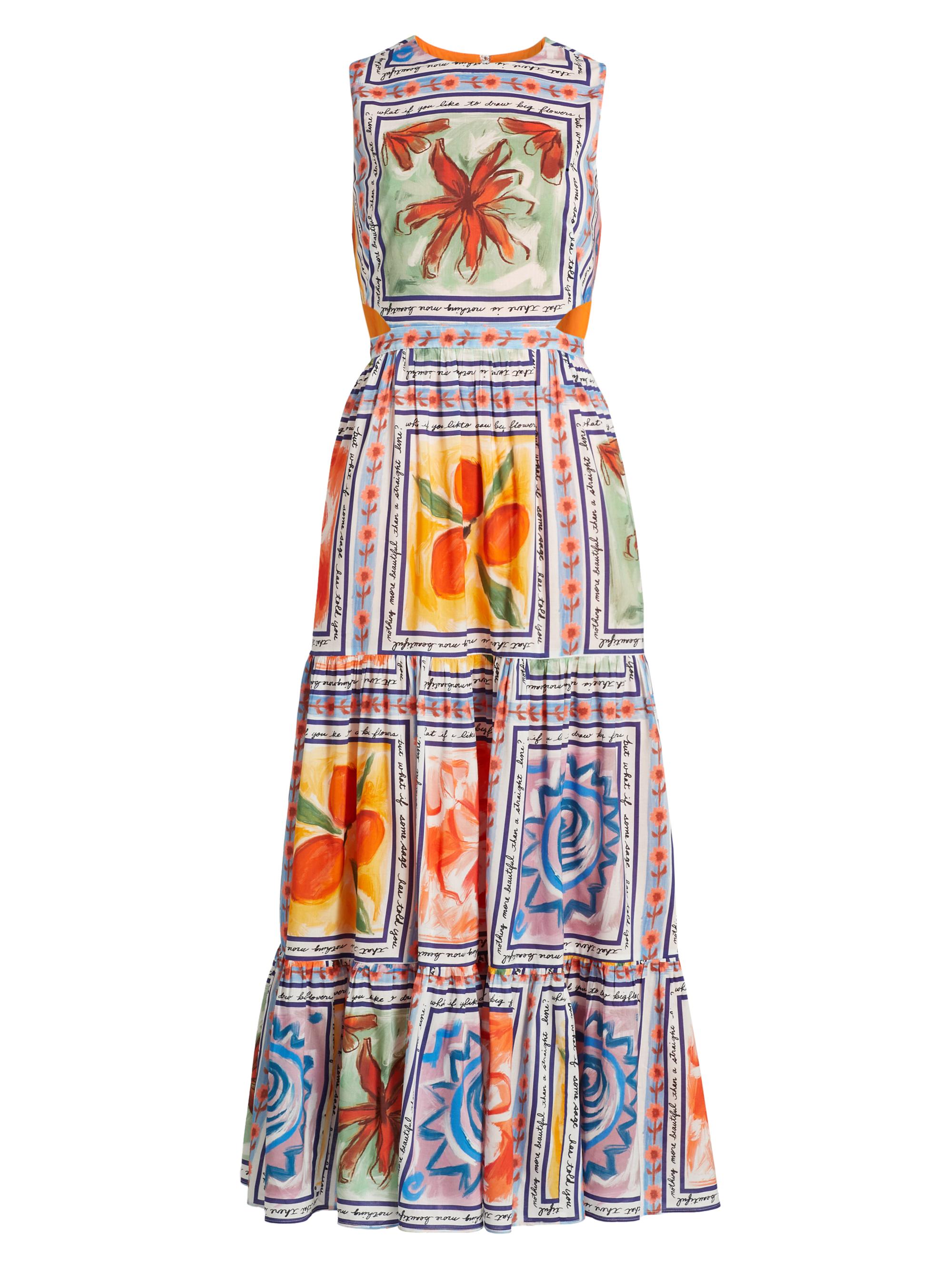 Lingua Franca Women's Marcia Printed Cut-Out Maxi Dress - Ceramic Print