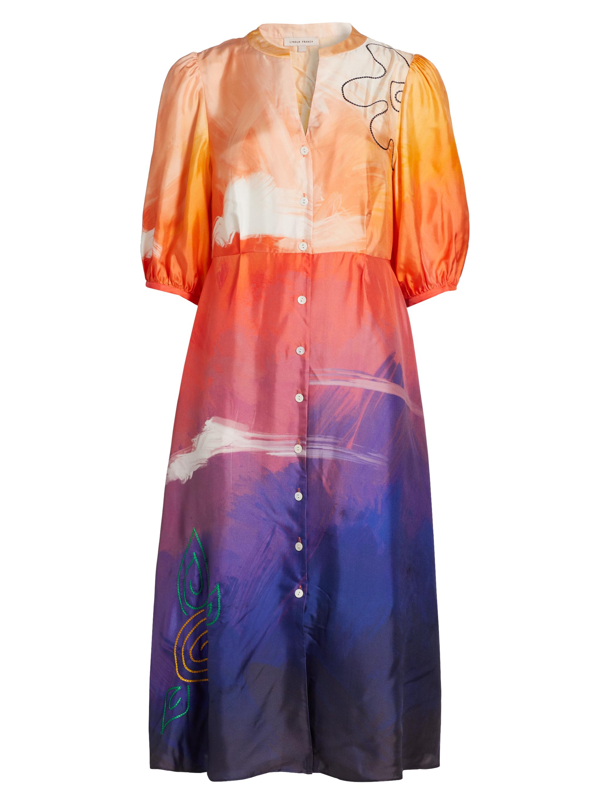 Lingua Franca Women's Psili Amos Embroidered Abstract Midi Shirtdress - Dawn Print