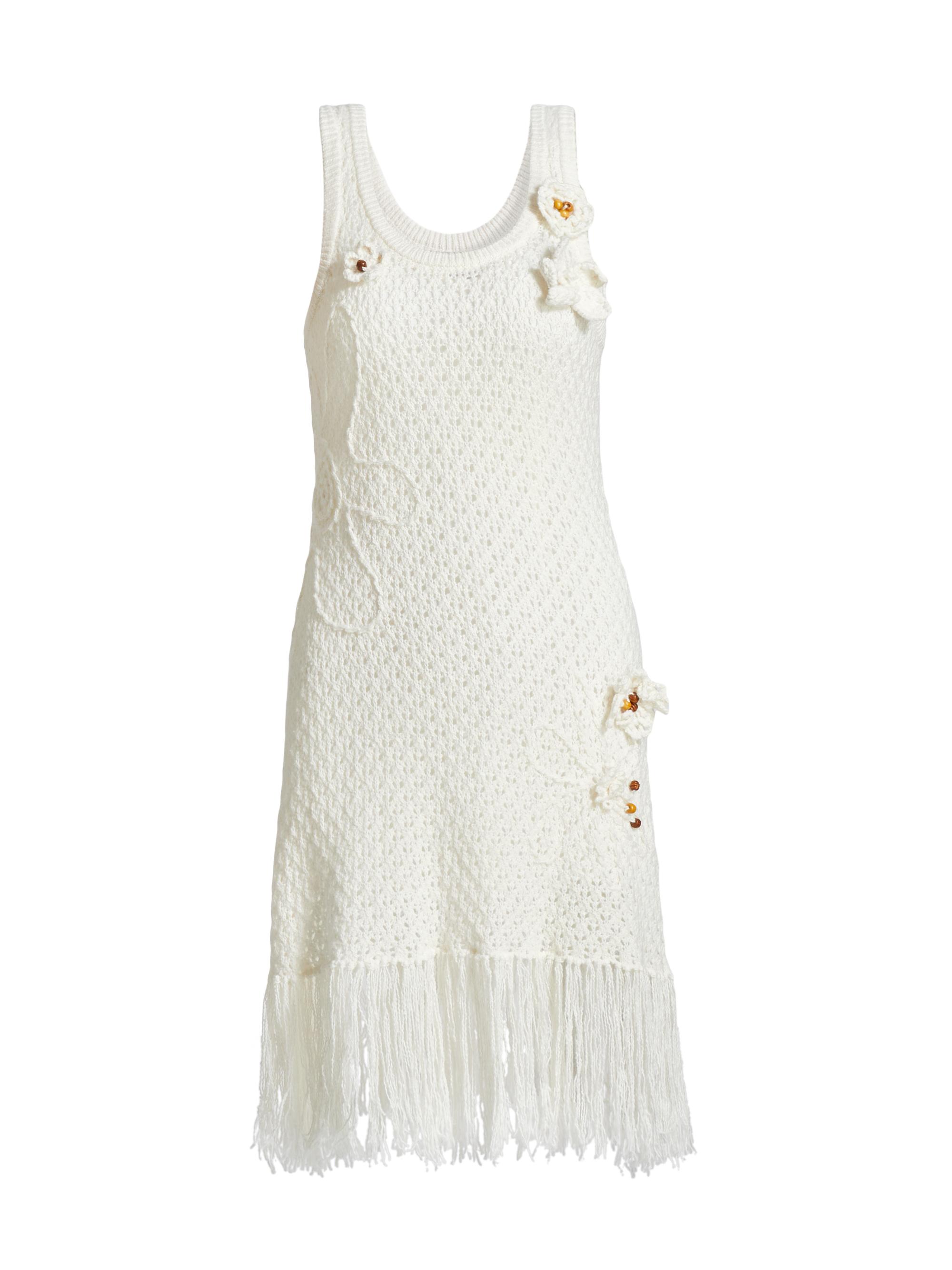 Lingua Franca Women's Karla Crocheted Flower Dress - Cream