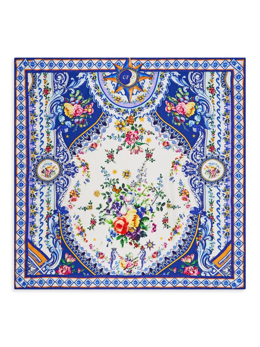 LONG SILK CRINKLE CHIFFON SCARF TILES DARLS main image 1