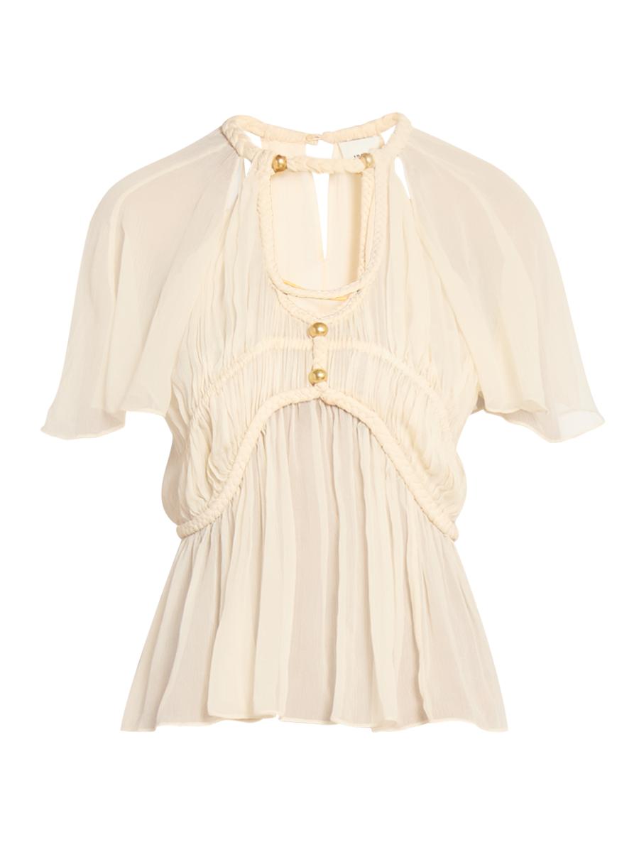 Isabel Marant Rosaline Silk Gathered Top | Saks Fifth Avenue